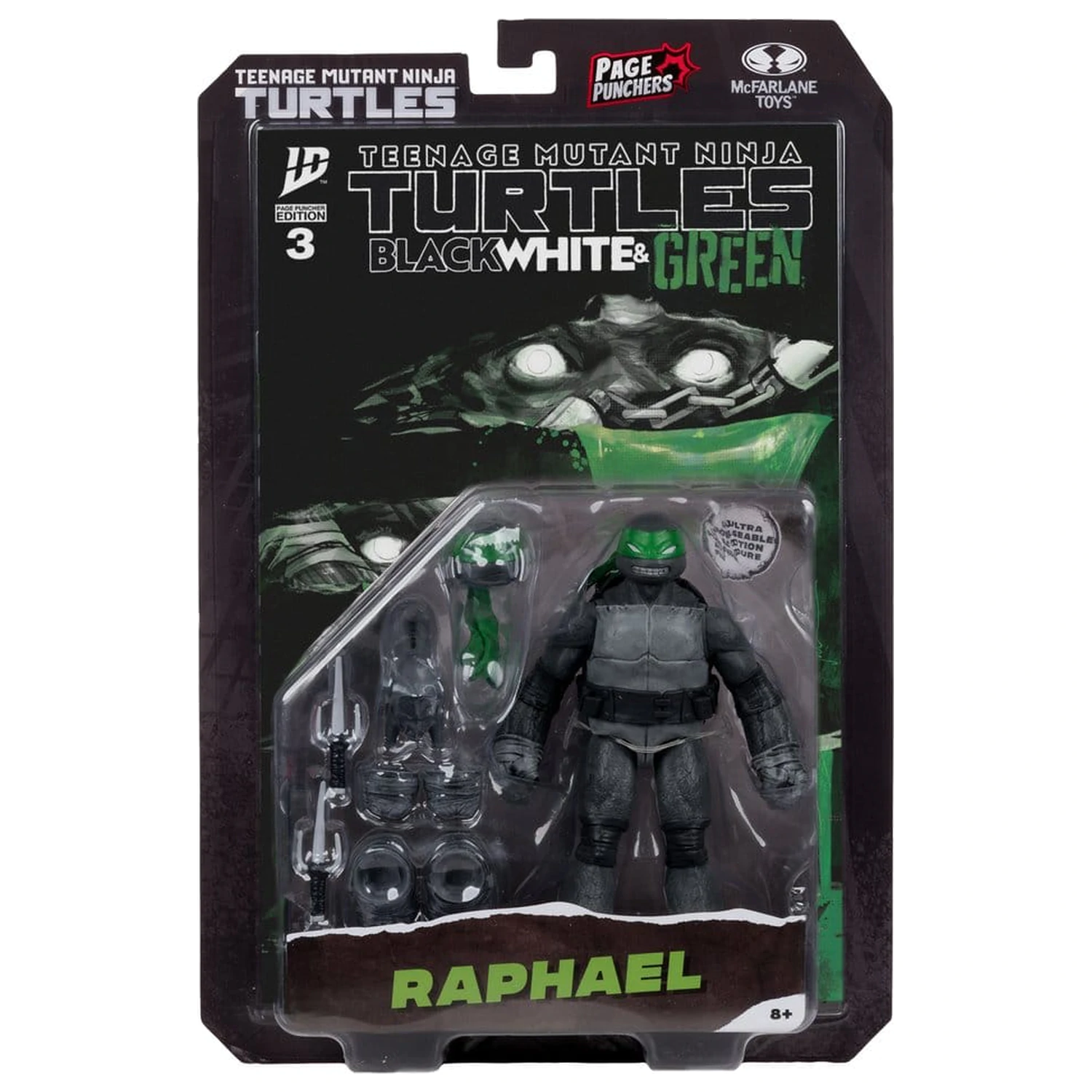 Teenage Mutant Ninja Turtles Page Punchers Figurina de actiune (Negru Alb si Verde) (Red Platinum Edition) 13 cm poza produsului