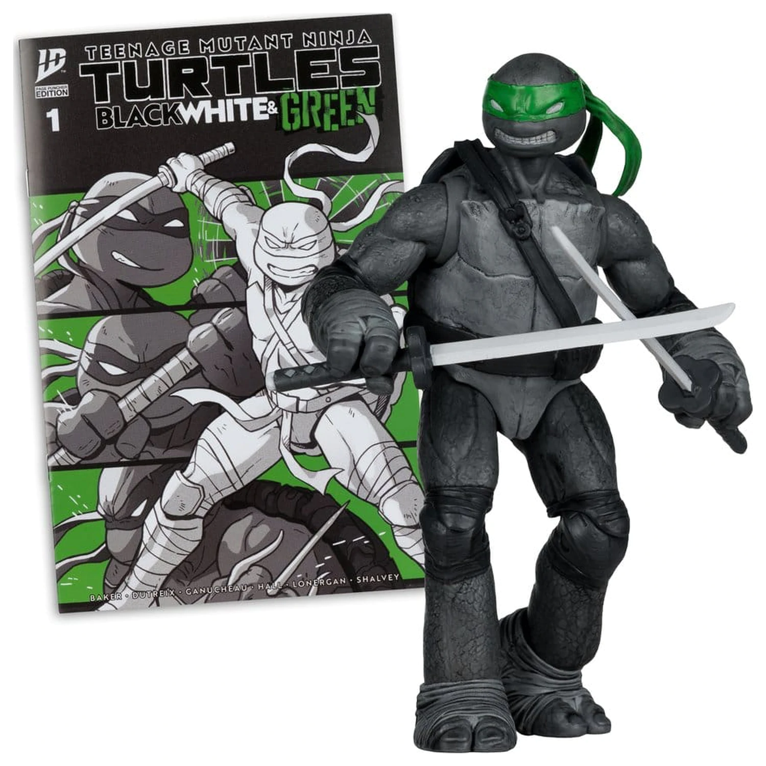 Teenage Mutant Ninja Turtles Page Punchers figurina de acțiune Leonardo (Negru Alb & Verde) (Red Platinum Edition) 13 cm poza produsului