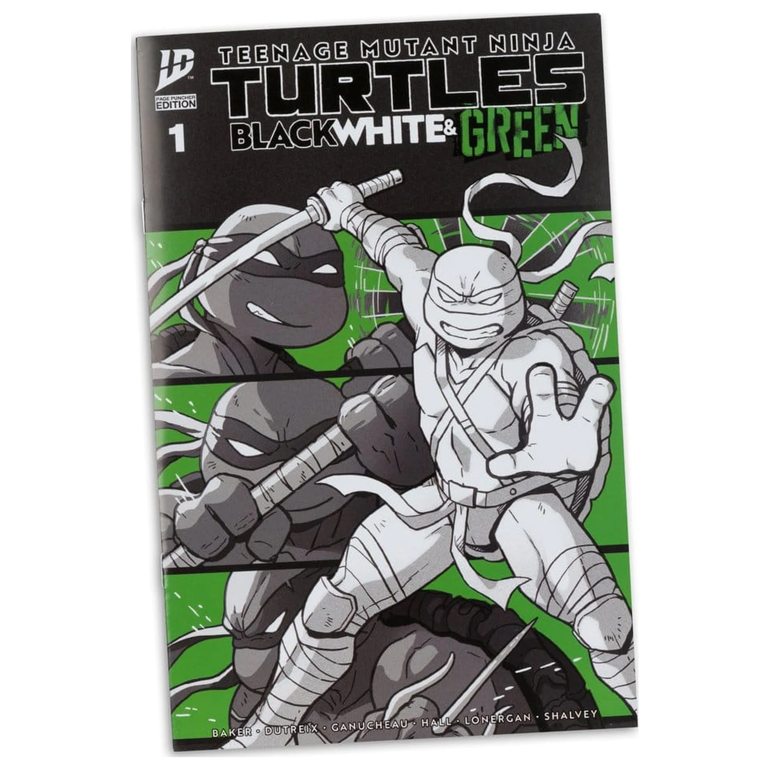 Teenage Mutant Ninja Turtles Page Punchers figurina de acțiune Leonardo (Negru Alb & Verde) (Red Platinum Edition) 13 cm poza produsului