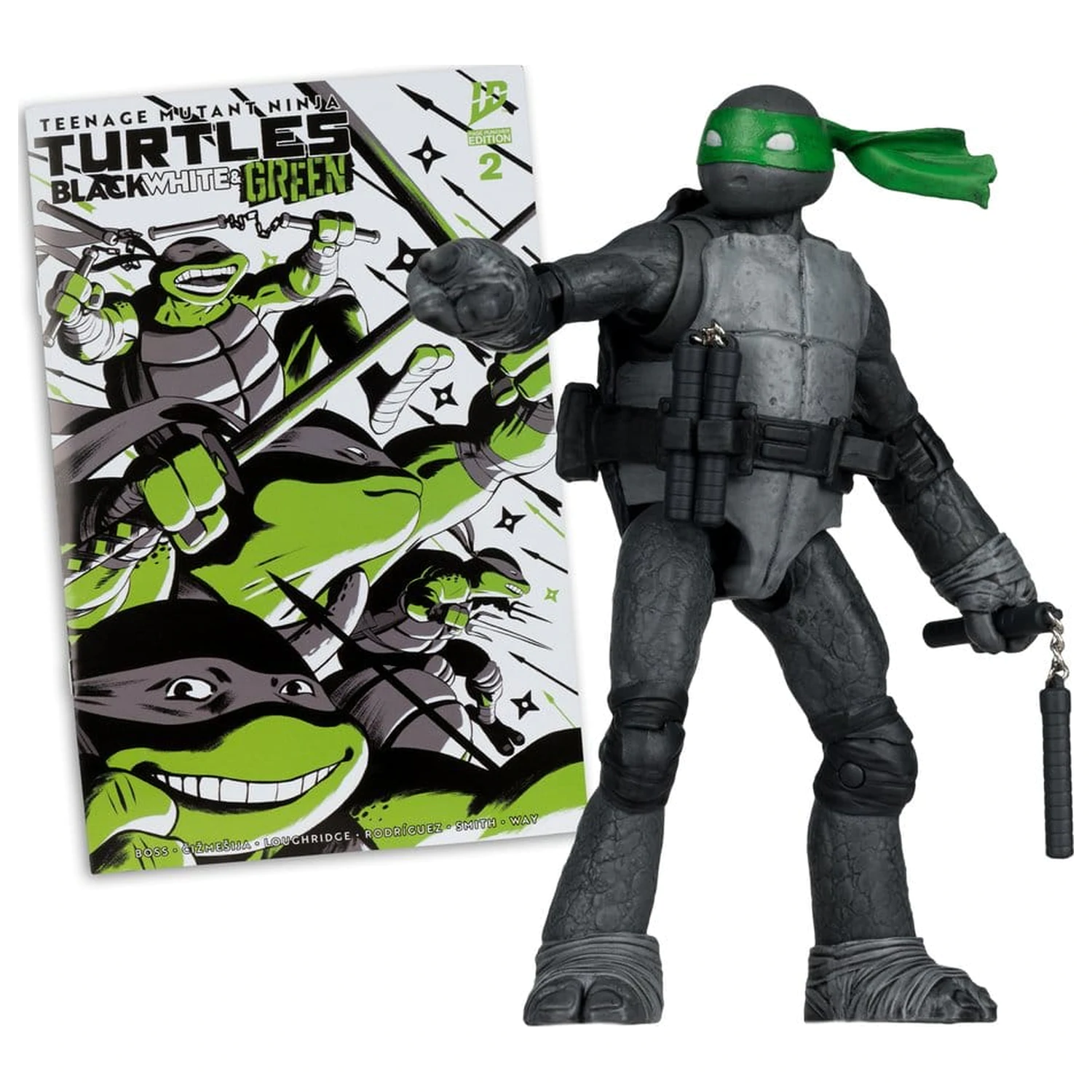 Teenage Mutant Ninja Turtles Page Punchers figurina de actiune Michelangelo (Black White & Green) (Red Platinum Edition) 13 cm poza produsului
