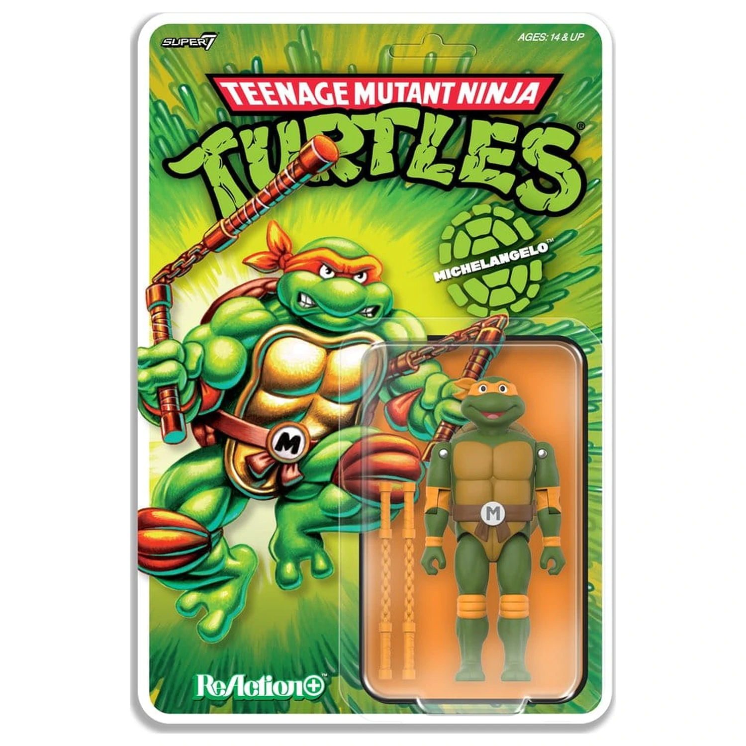 Teenage Mutant Ninja Turtles ReAction+ Figurina de actiune Val 02 Michelangelo poza produsului
