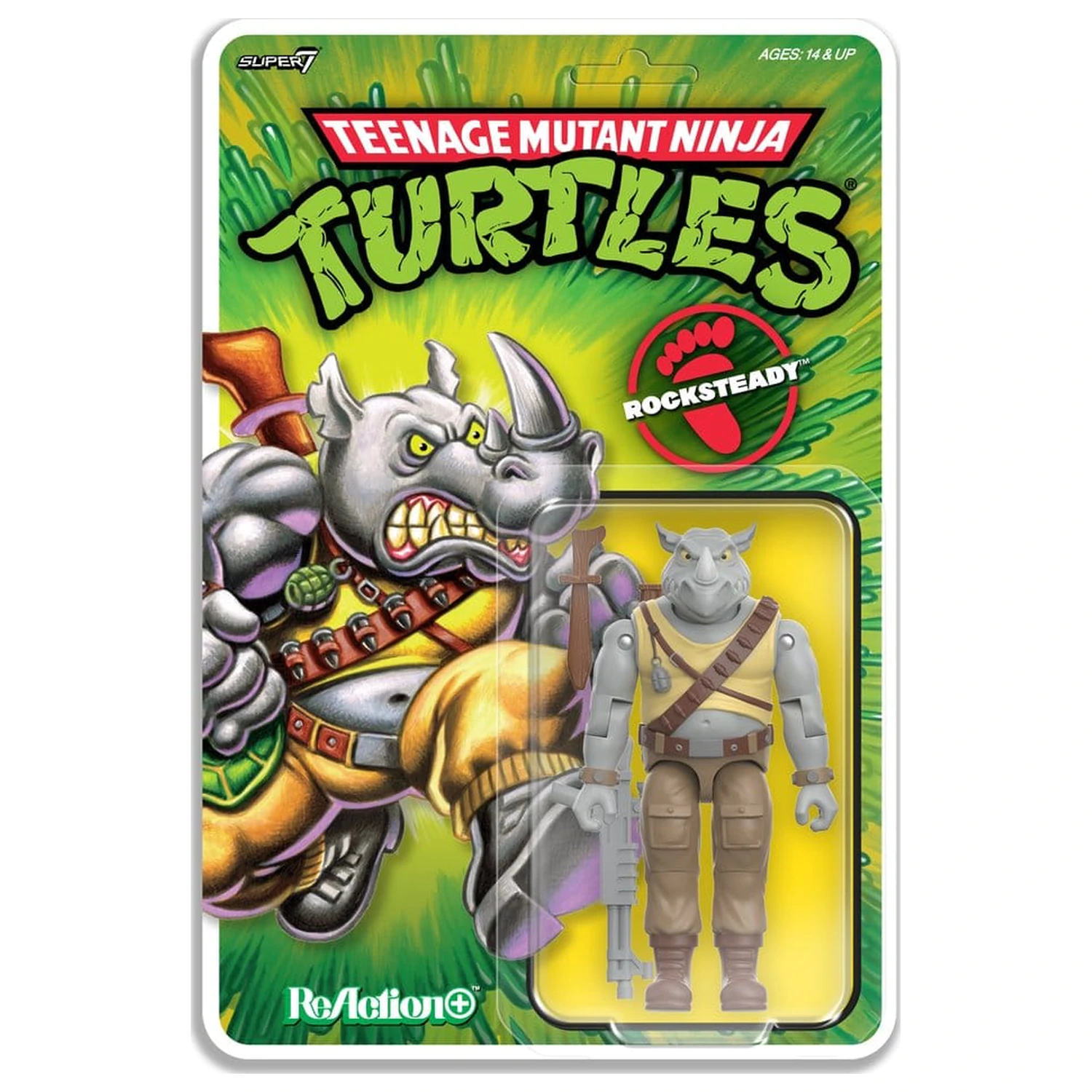 Teenage Mutant Ninja Turtles ReAction+ Figurina de actiune Wave 02 Rocksteady poza produsului