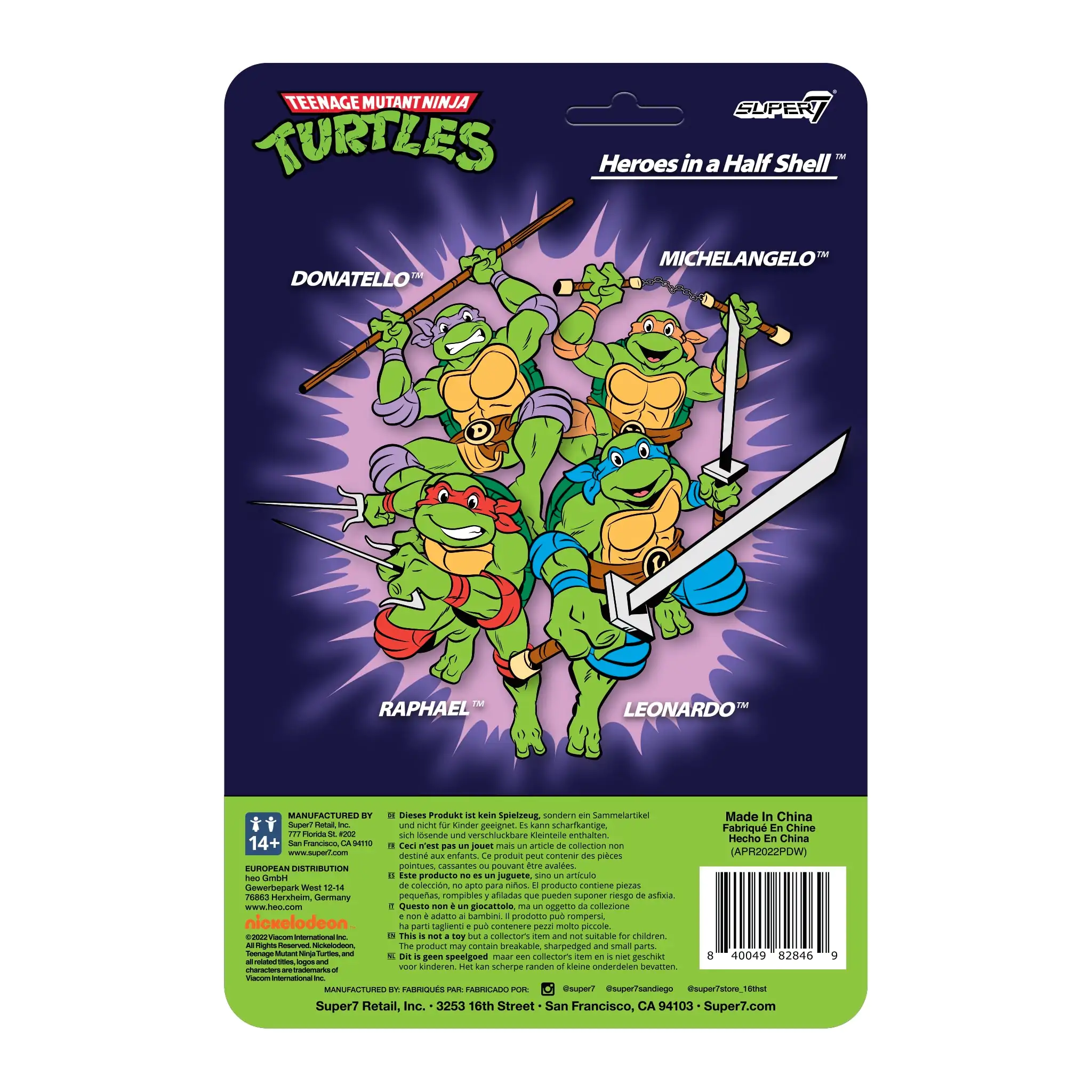 Teenage Mutant Ninja Turtles ReAction Figurina de acțiune Michelangelo 10 cm poza produsului