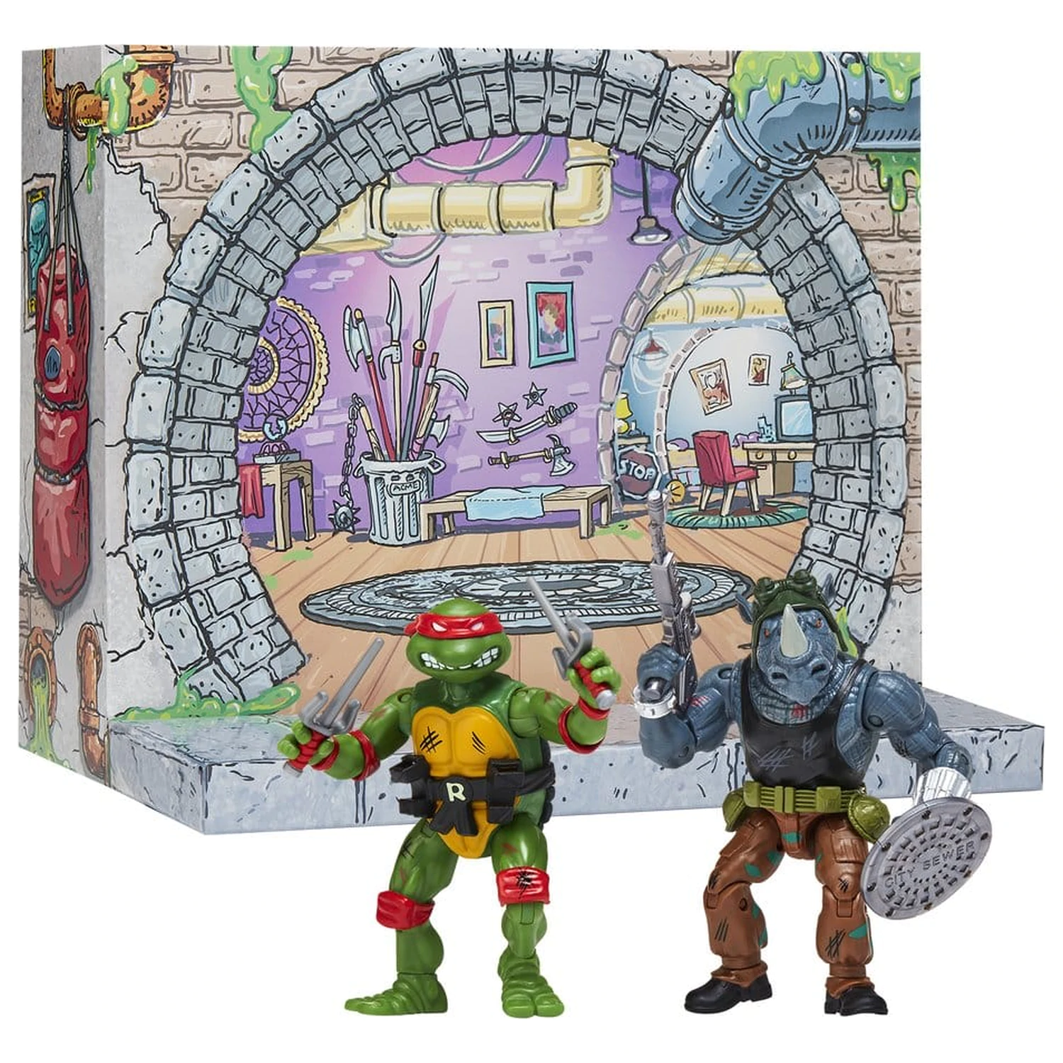 Teenage Mutant Ninja Turtles: Remastered Figurine de Actiune Raphael vs. Rocksteady poza produsului