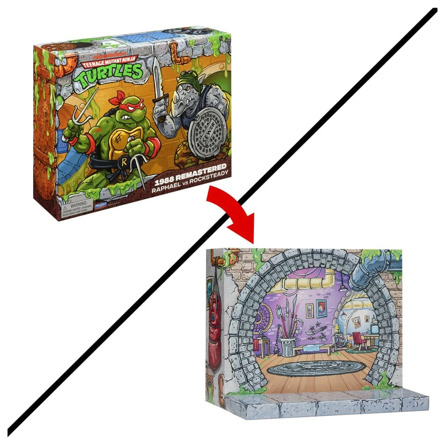 Teenage Mutant Ninja Turtles: Remastered Figurine de Actiune Raphael vs. Rocksteady poza produsului