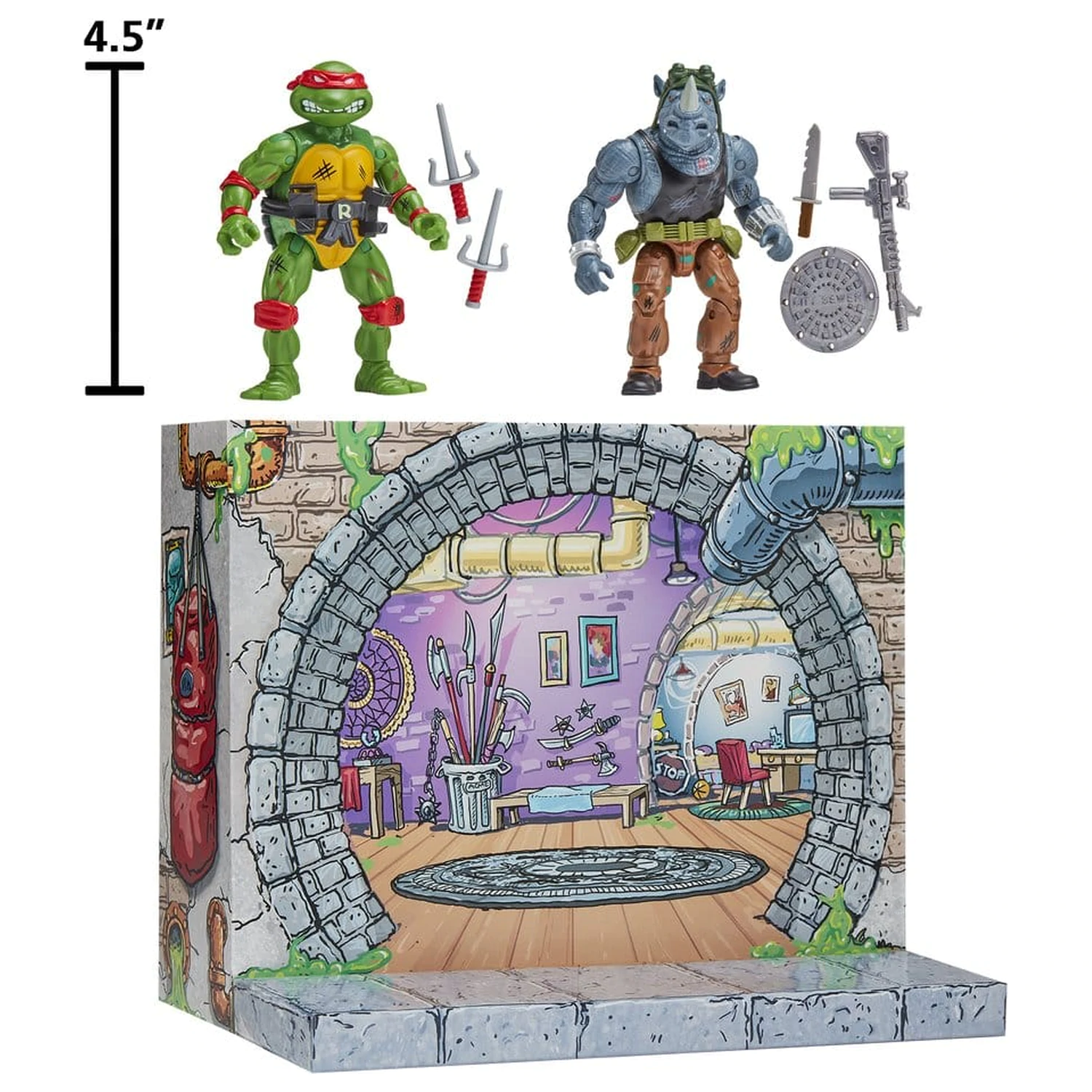 Teenage Mutant Ninja Turtles: Remastered Figurine de Actiune Raphael vs. Rocksteady poza produsului