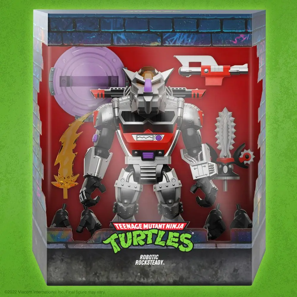 Figurină de acțiune Teenage Mutant Ninja Turtles Ultimates Robot Rocksteady 20 cm poza produsului