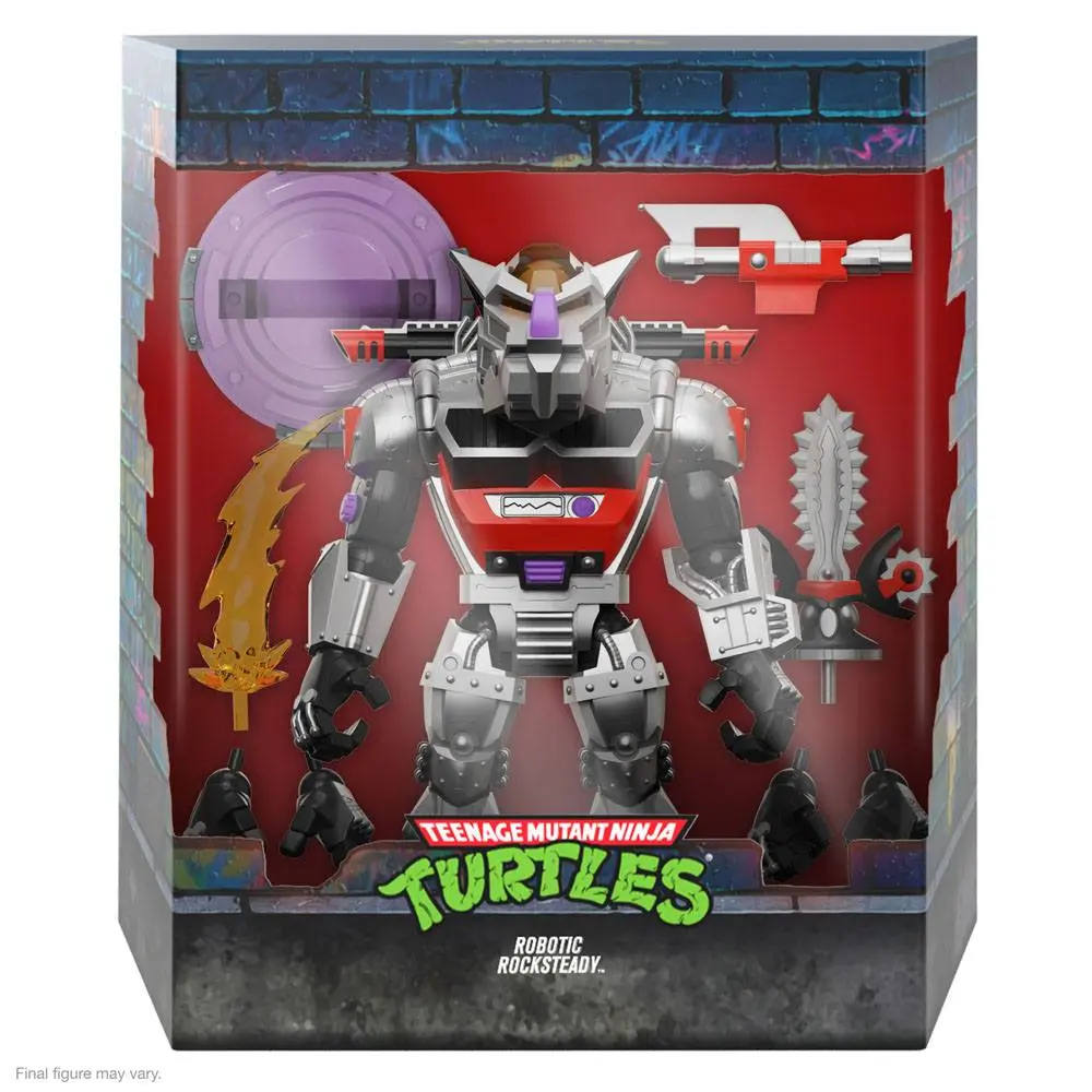 Figurină de acțiune Teenage Mutant Ninja Turtles Ultimates Robot Rocksteady 20 cm poza produsului