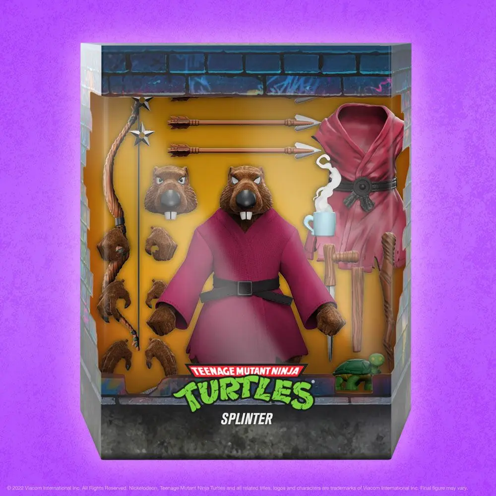 Figurină de acțiune Teenage Mutant Ninja Turtles Ultimates Splinter (Flocked) 18 cm poza produsului