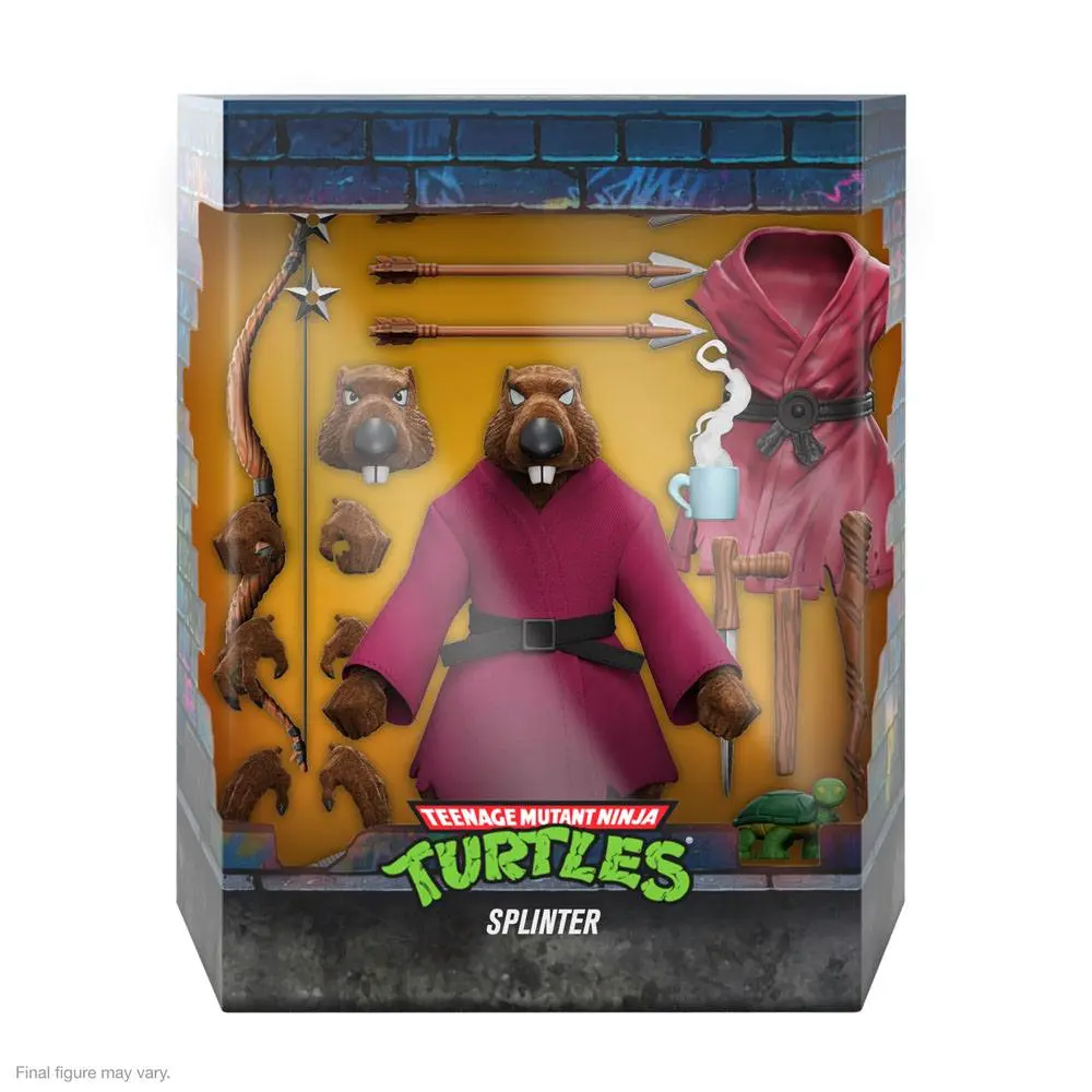 Figurină de acțiune Teenage Mutant Ninja Turtles Ultimates Splinter (Flocked) 18 cm poza produsului