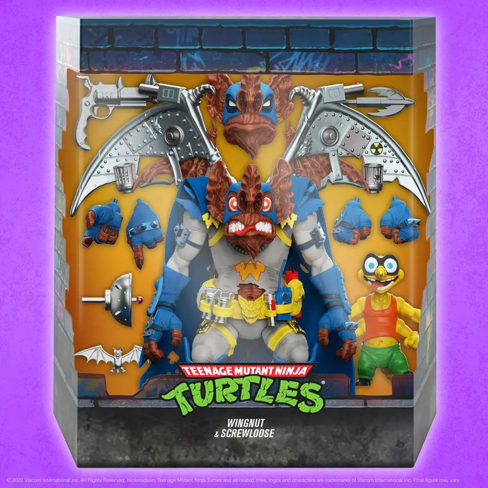 Figurină de acțiune Teenage Mutant Ninja Turtles Ultimates Wingnut & Screwloose 18 cm poza produsului