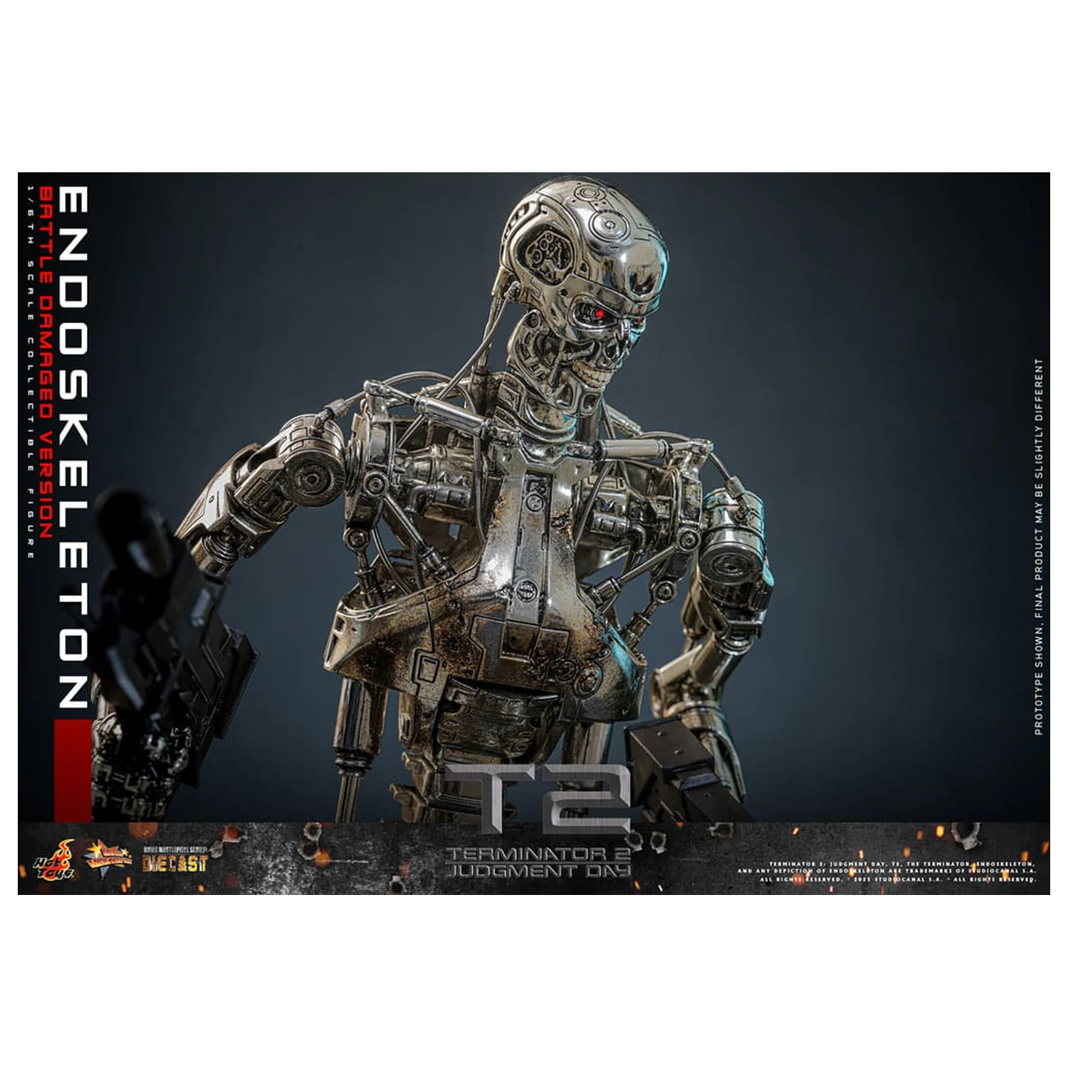Terminator 2: Judgment Day Movie Masterpiece Figurina de actiune 1/6 Endoskeleton (Battle Damaged Version) 31 cm poza produsului