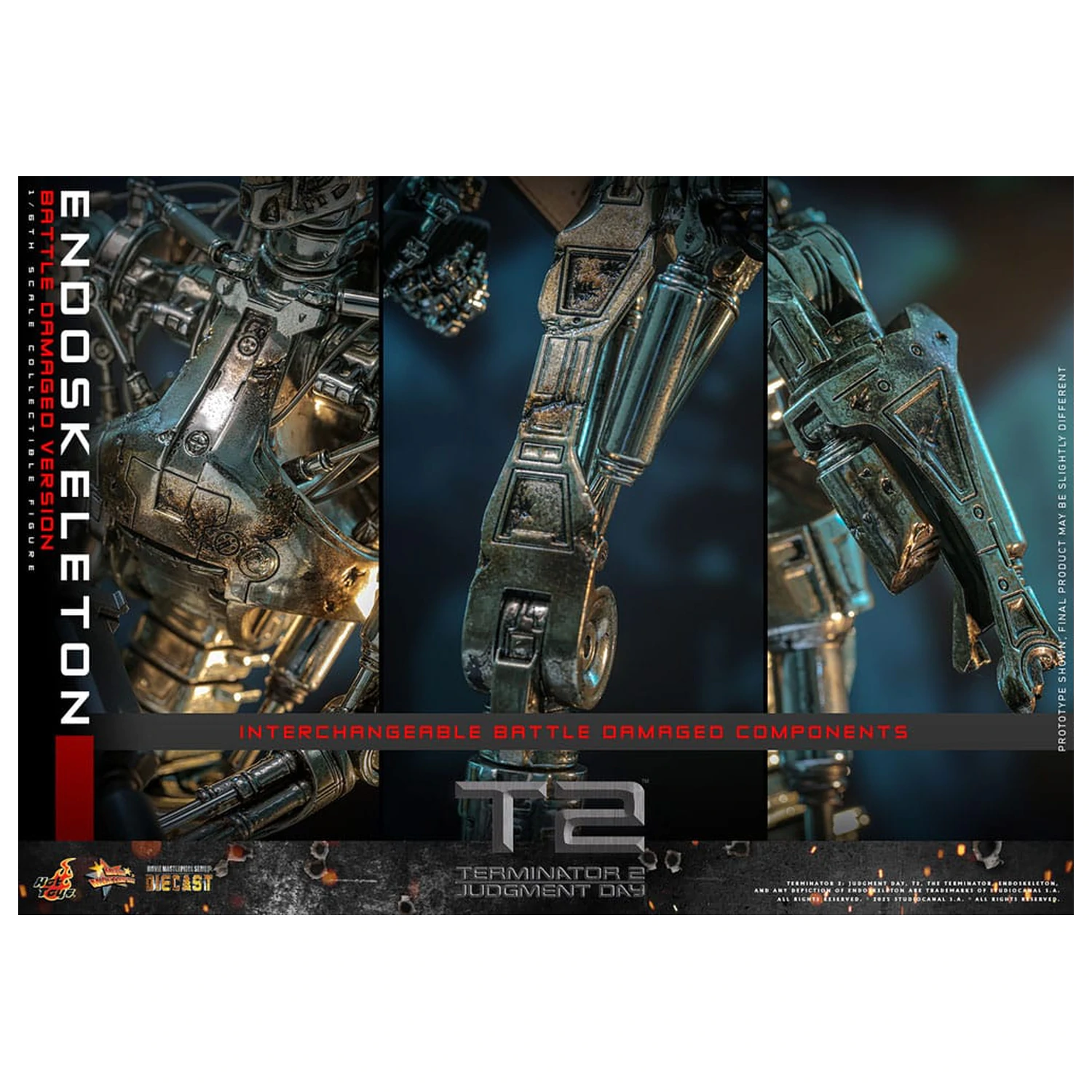 Terminator 2: Judgment Day Movie Masterpiece Figurina de actiune 1/6 Endoskeleton (Battle Damaged Version) 31 cm poza produsului