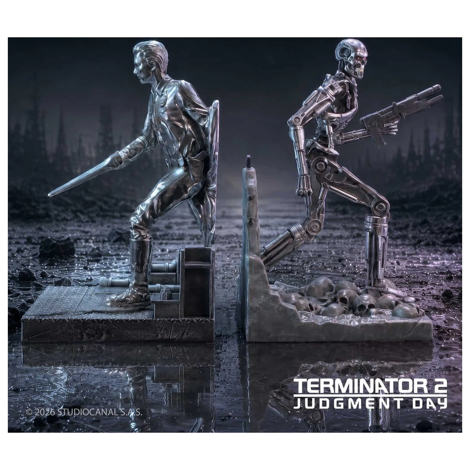 Terminator 2 Bookends T-1000 vs T-800 19 cm poza produsului