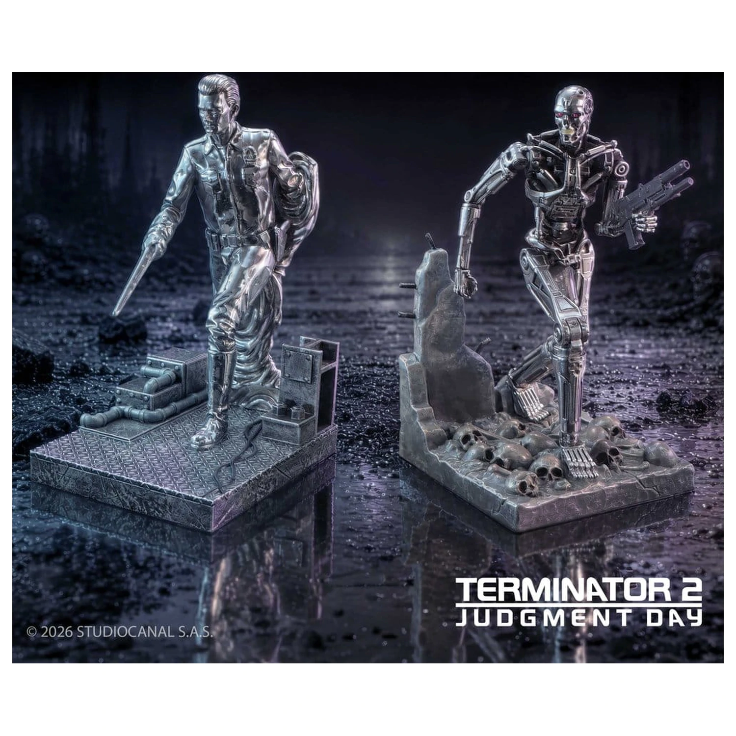 Terminator 2 Bookends T-1000 vs T-800 19 cm poza produsului