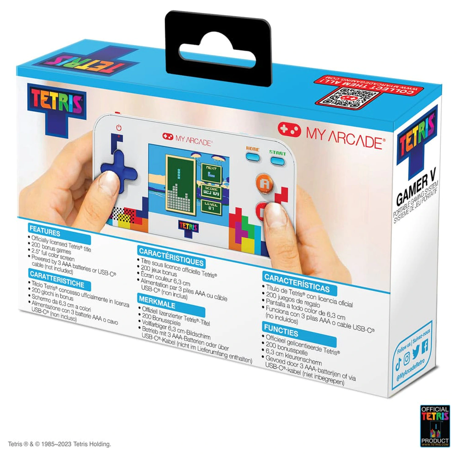 Tetris Portable Sistem de jocuri video Gamer V poza produsului