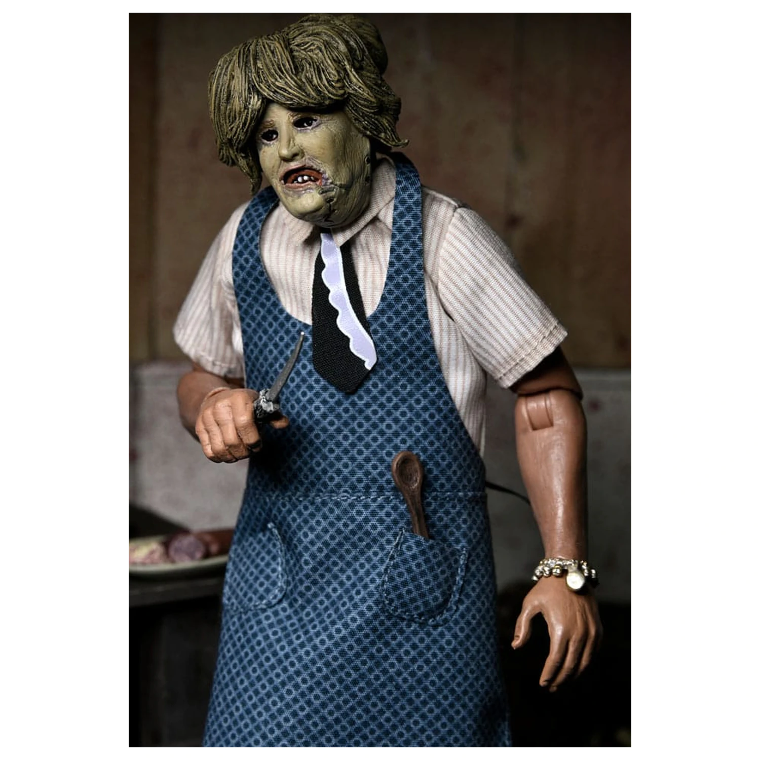 Texas Chainsaw Massacre Clothed figurina de actiune Leatherface with Old Lady Mask 20 cm poza produsului