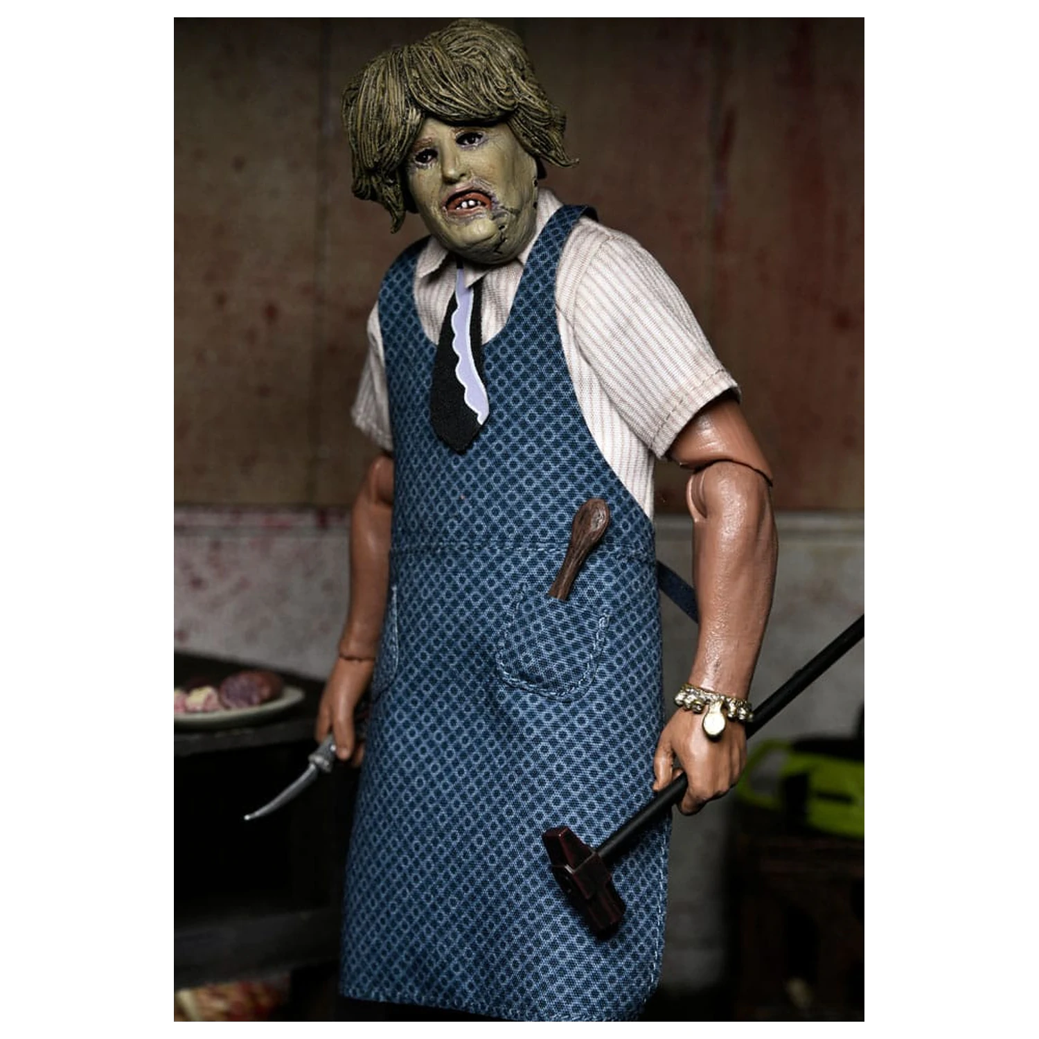 Texas Chainsaw Massacre Clothed figurina de actiune Leatherface with Old Lady Mask 20 cm poza produsului