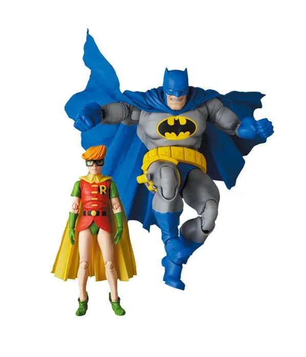 Figurine de acțiune The Dark Knight Returns MAF EX Batman versiunea albastră și Robin 11-16 cm poza produsului