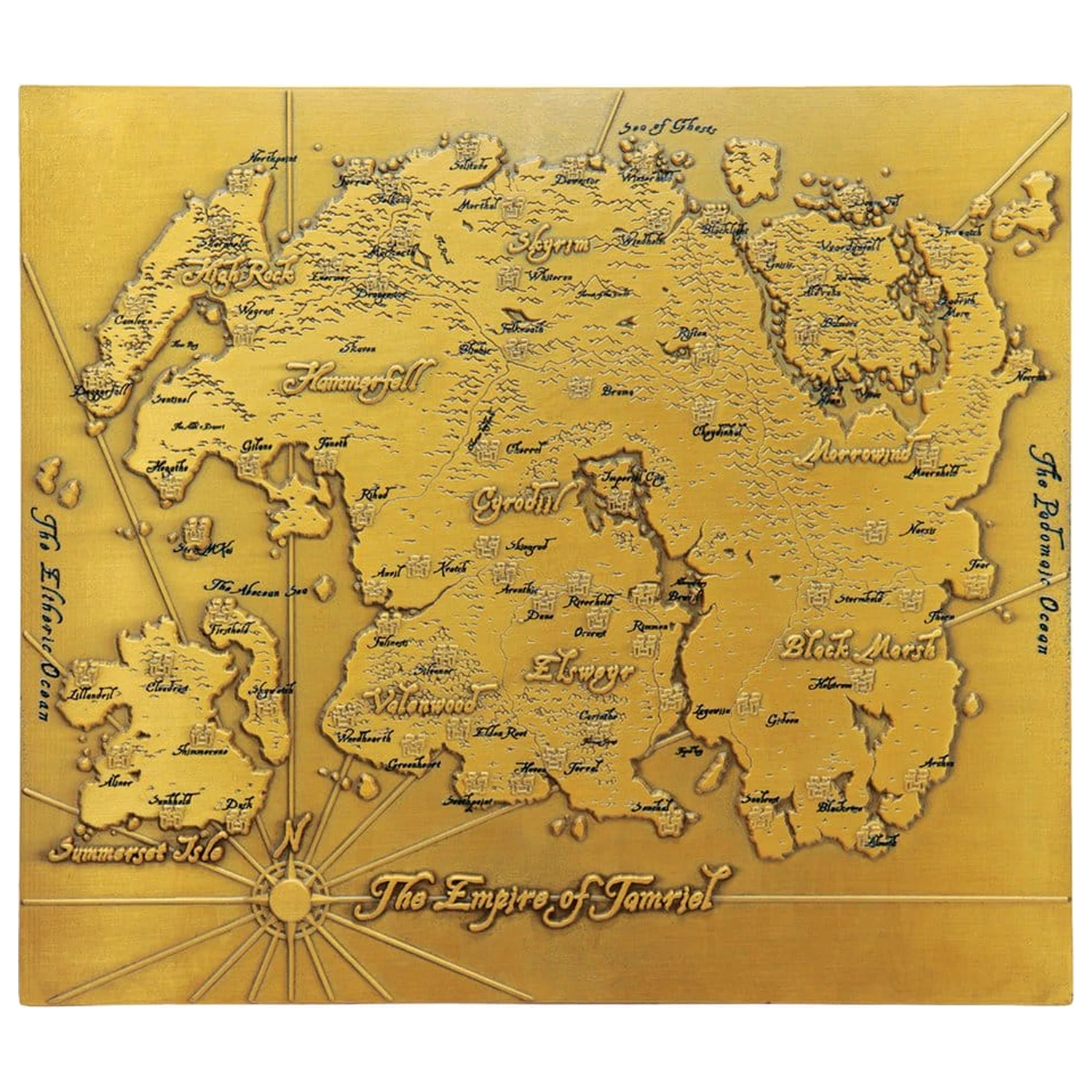 The Elder Scrolls Replica Harta Metalica Tamriel Editie Limitata 15 x 13 cm poza produsului