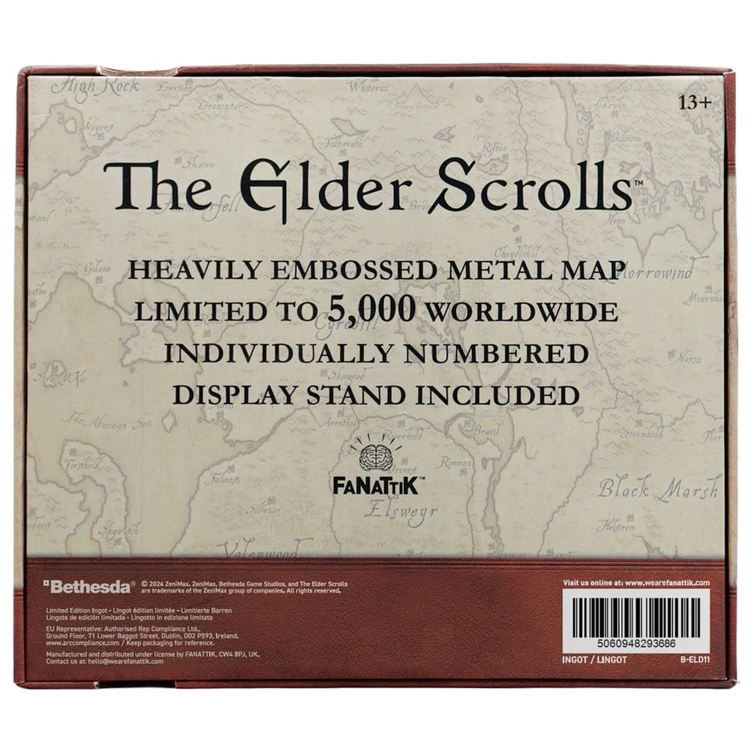 The Elder Scrolls Replica Harta Metalica Tamriel Editie Limitata 15 x 13 cm poza produsului