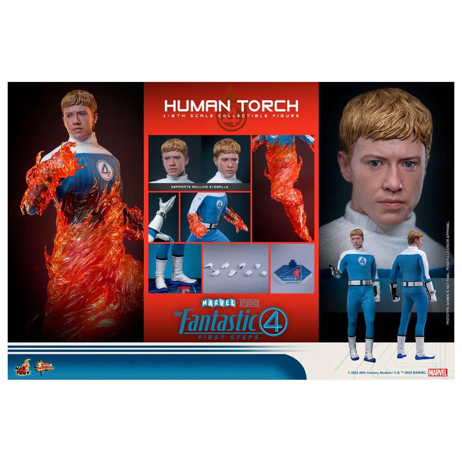 The Fantastic Four: First Steps Movie Masterpiece Figurina articulata 1/6 Human Torch 30 cm poza produsului