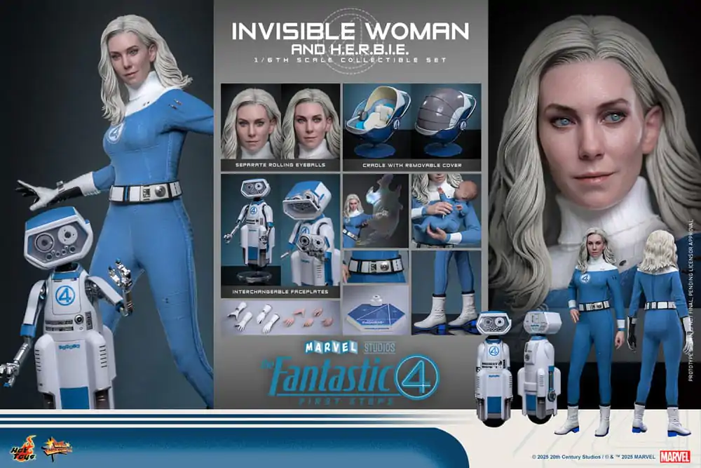 The Fantastic Four: First Steps Movie Masterpiece Figurina de actiune 2-Pack 1/6 Invisible Woman & H.E.R.B.I.E. 28 cm poza produsului