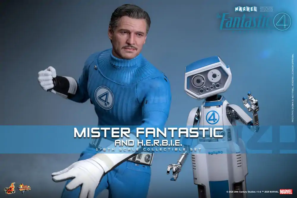 The Fantastic Four: First Steps Movie Masterpiece Figurina de Actiune Pachet 2 bucati 1/6 Mister Fantastic & H.E.R.B.I.E. 30 cm poza produsului