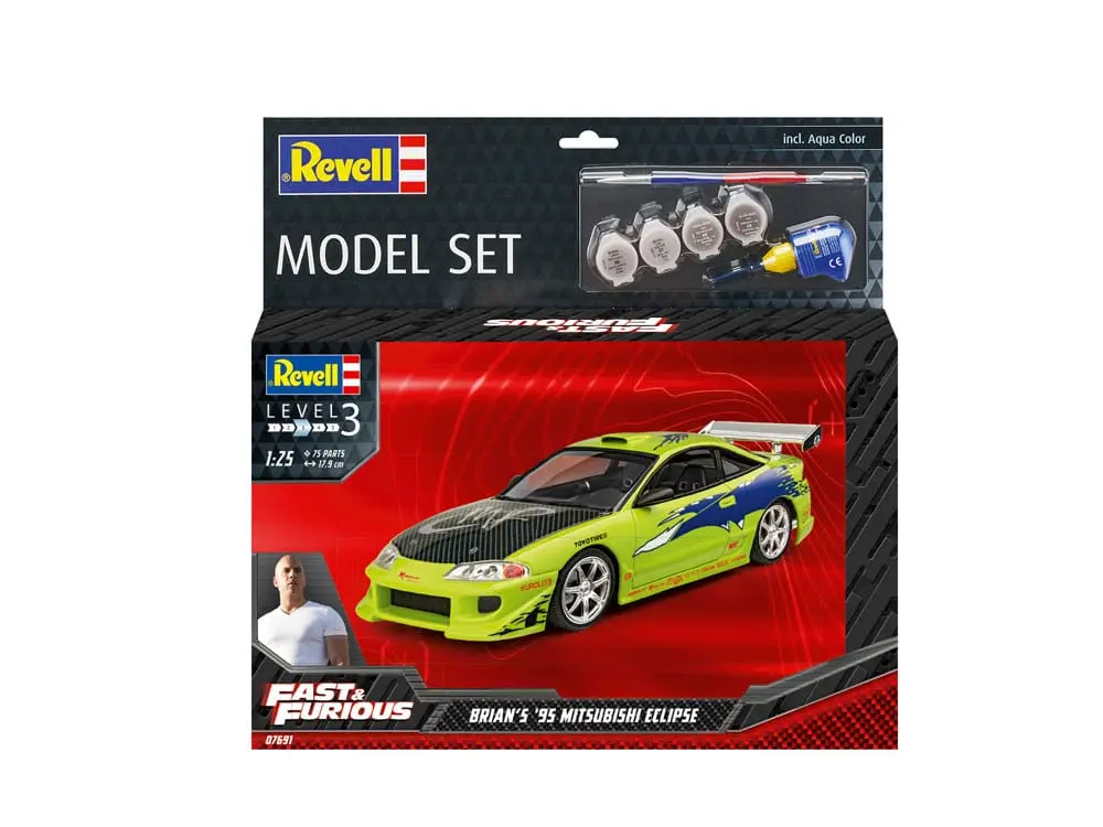 The Fast & Furious Model Kit cu accesorii de baza Brian's 1995 Mitsubishi Eclipse poza produsului