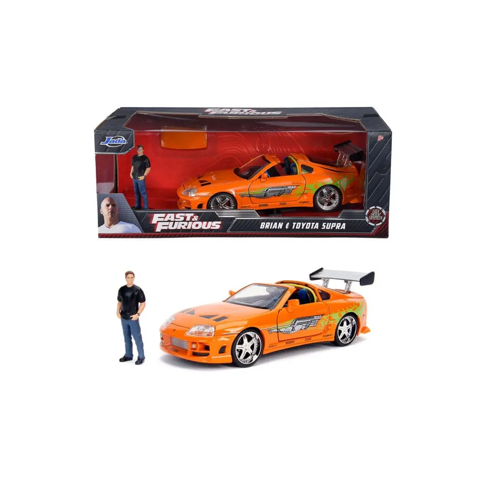 The Fast and Furious Model Diecast Hollywood Rides 1/24 1995 Toyota Supra cu figurina Brian O'Connor poza produsului