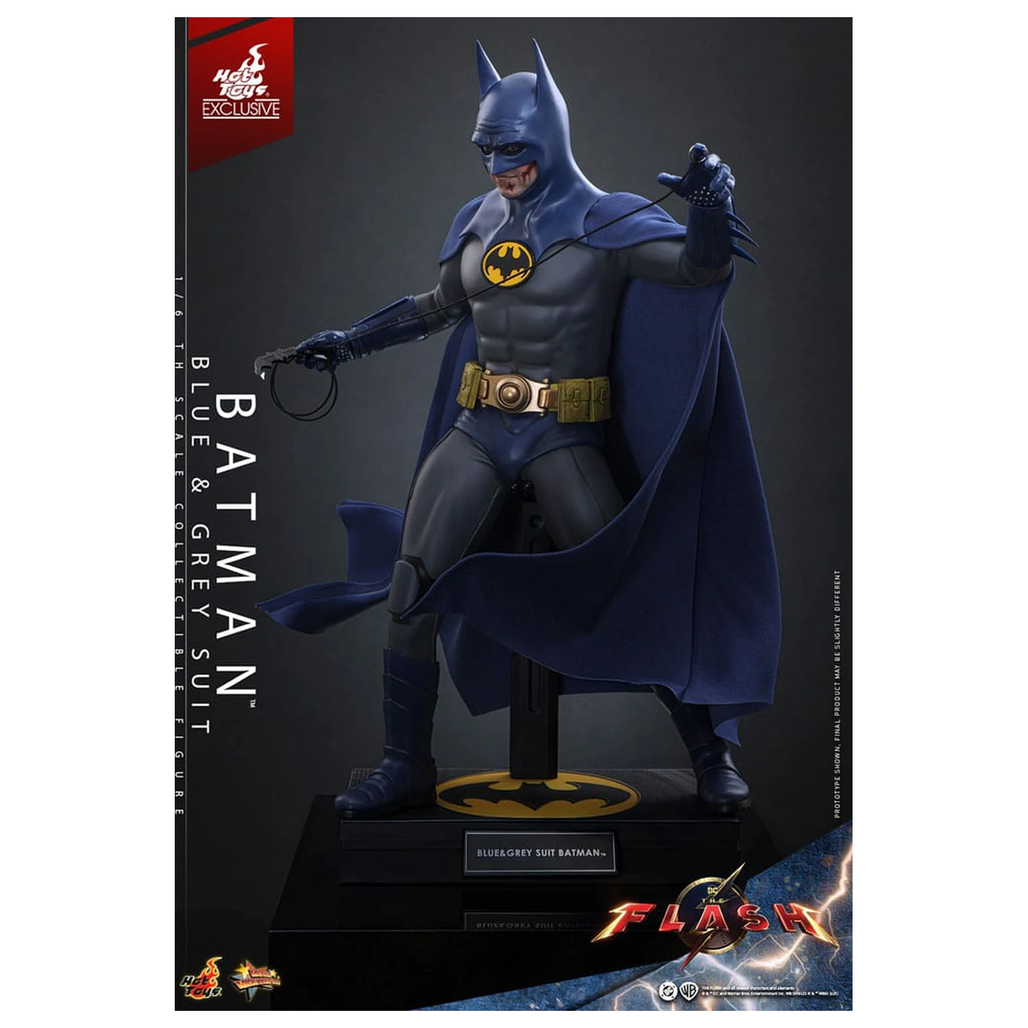 The Flash Movie Masterpiece Figurina de actiune 1/6 Batman (Blue & Grey Suit) Editie Limitata 30 cm poza produsului