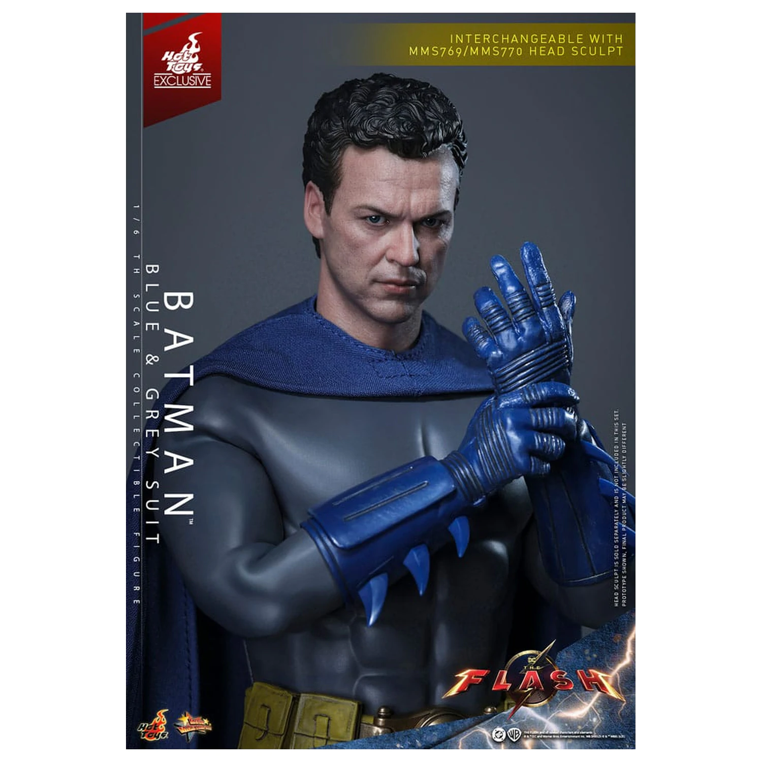 The Flash Movie Masterpiece Figurina de actiune 1/6 Batman (Blue & Grey Suit) Editie Limitata 30 cm poza produsului