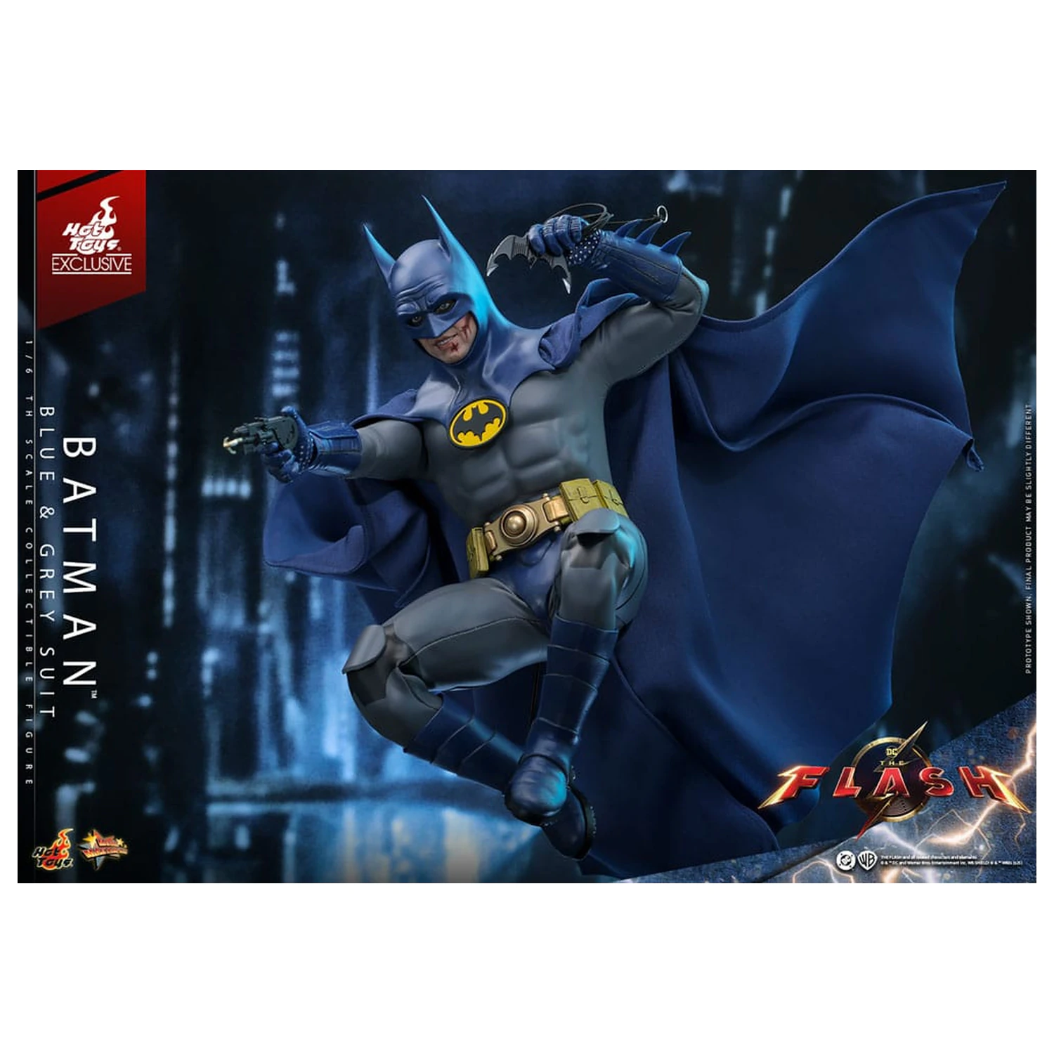 The Flash Movie Masterpiece Figurina de actiune 1/6 Batman (Blue & Grey Suit) Editie Limitata 30 cm poza produsului