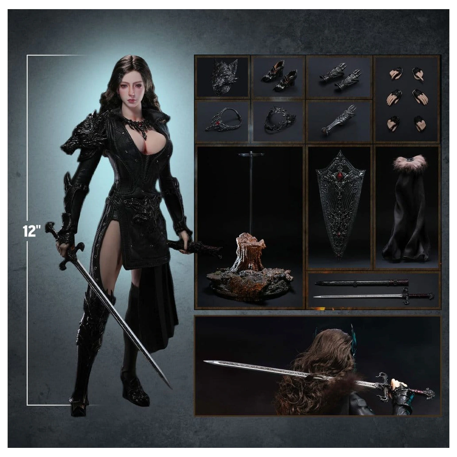 The Girl Under Wolf's Ward Action Figure 1/6 Eleanor (Black) 30 cm poza produsului