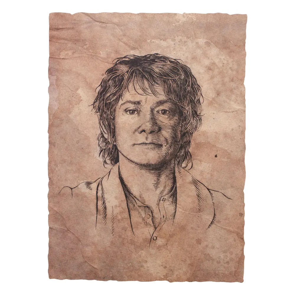 Print artistic cu portretul lui Bilbo Baggins 21 x 28 cm poza produsului