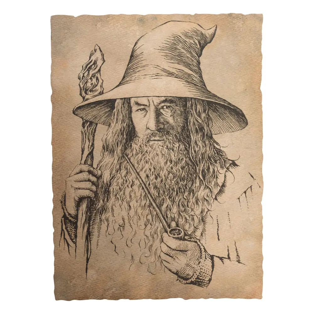 The Hobbit Art Print Portret cu Gandalf cel Sur 21 x 28 cm poza produsului