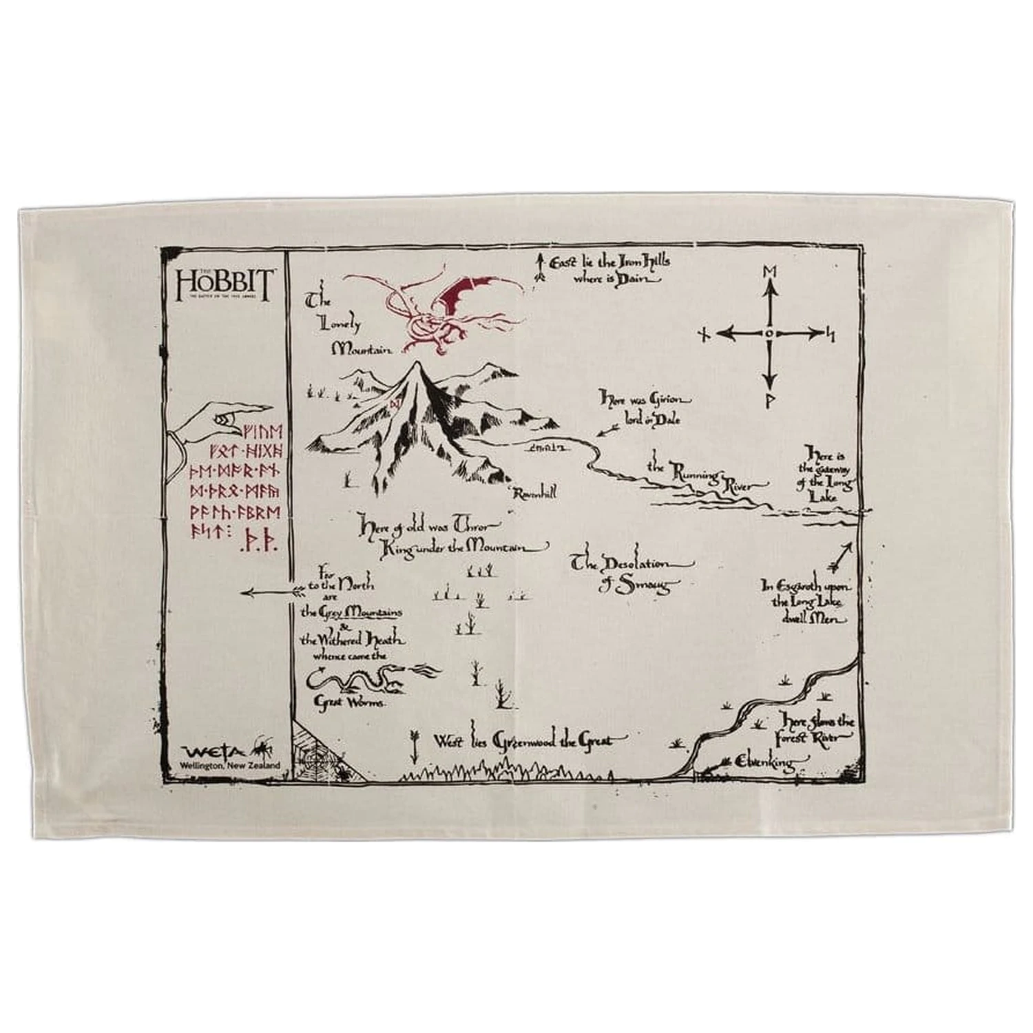 The Hobbit Tea Towel Harta lui Thorin 72 cm poza produsului