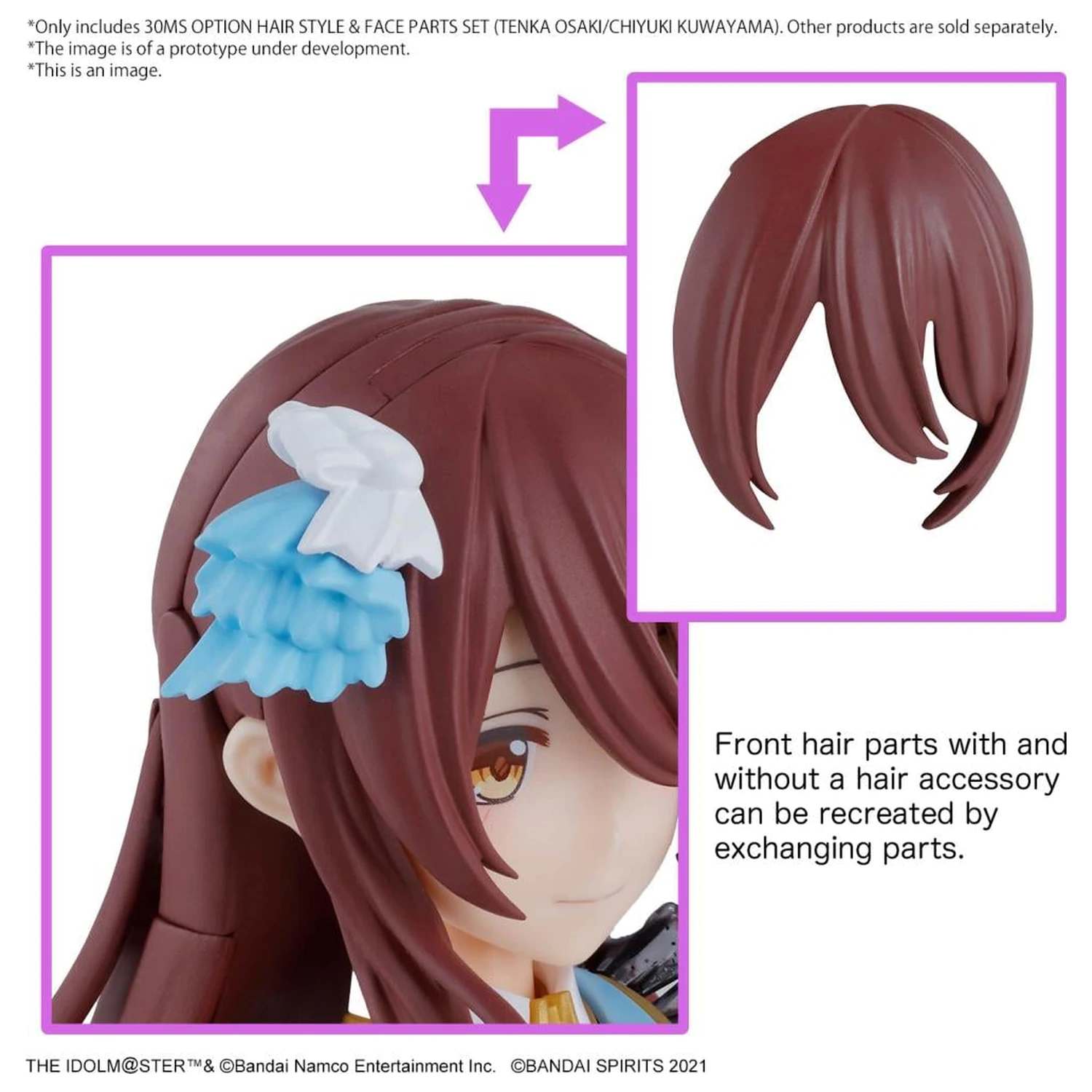 The Idolmaster 30MS Option Hair Style & Face Parts Set Model Kit poza produsului