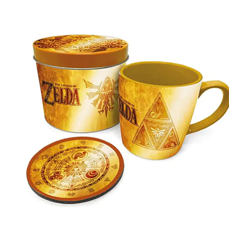 The Legend of Zelda Golden Triforce Cană și Set Suport de Pahar poza produsului