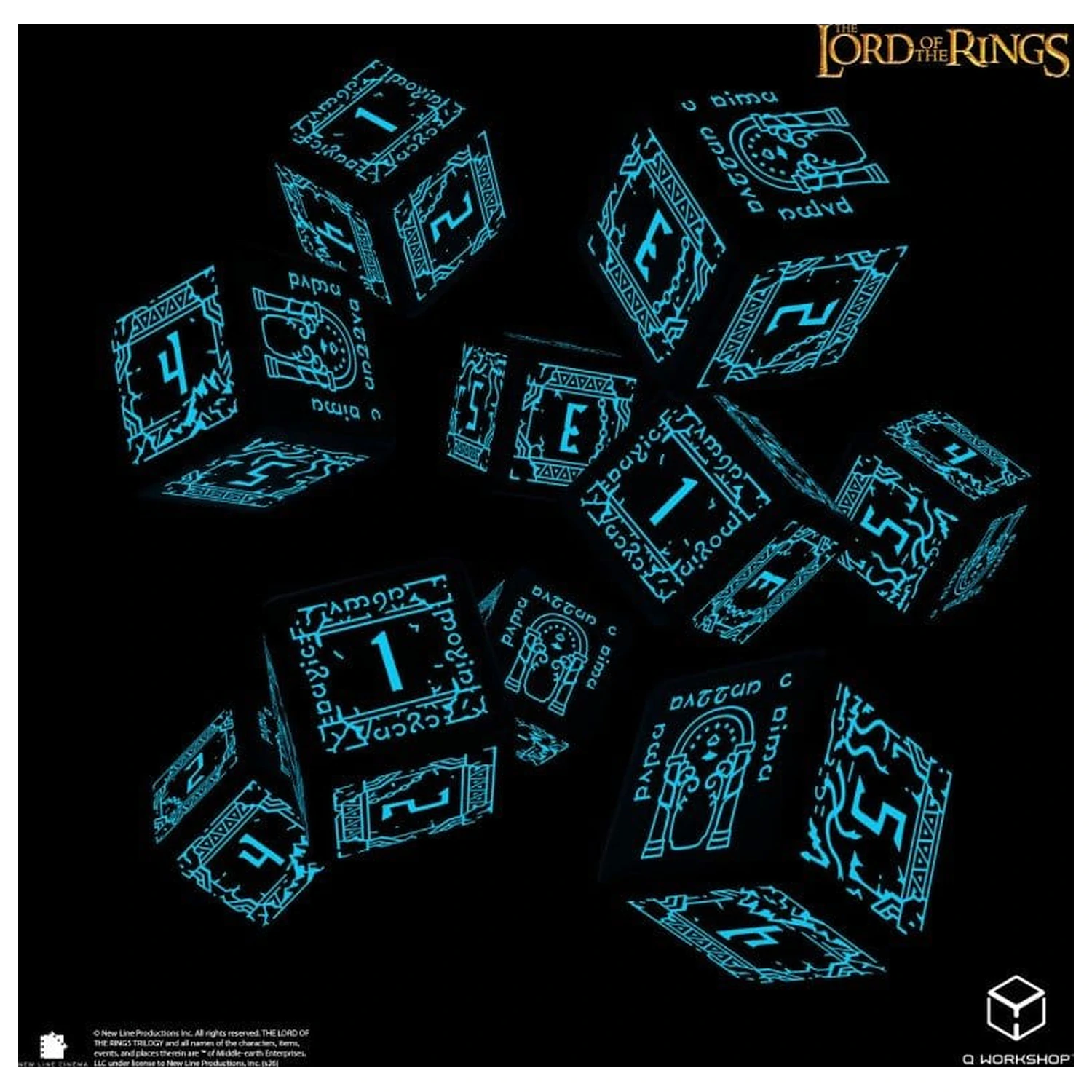 The Lord of the Rings: Set de 10 zaruri D6 Moria (Glow in the dark) poza produsului