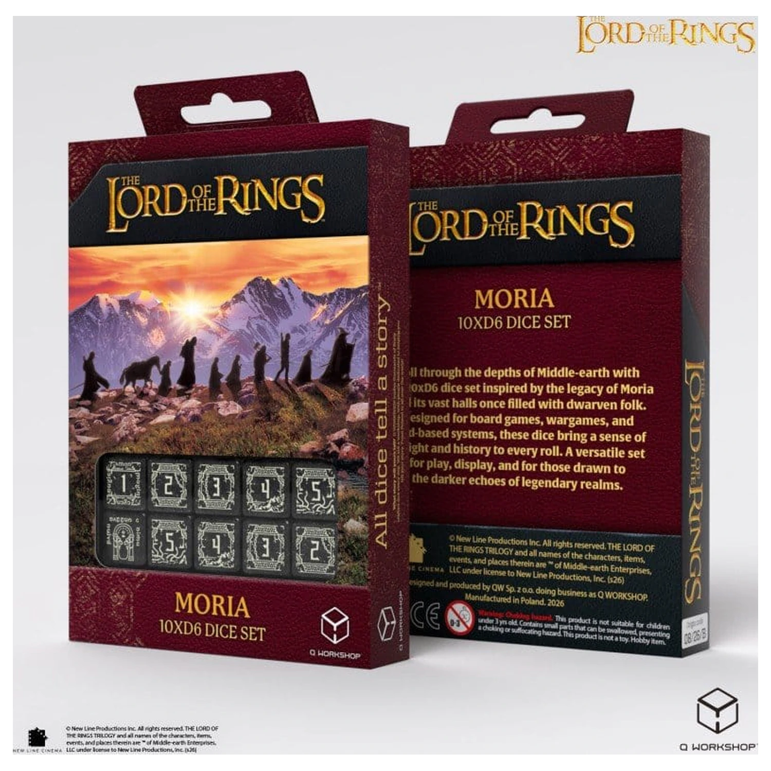The Lord of the Rings: Set de 10 zaruri D6 Moria (Glow in the dark) poza produsului