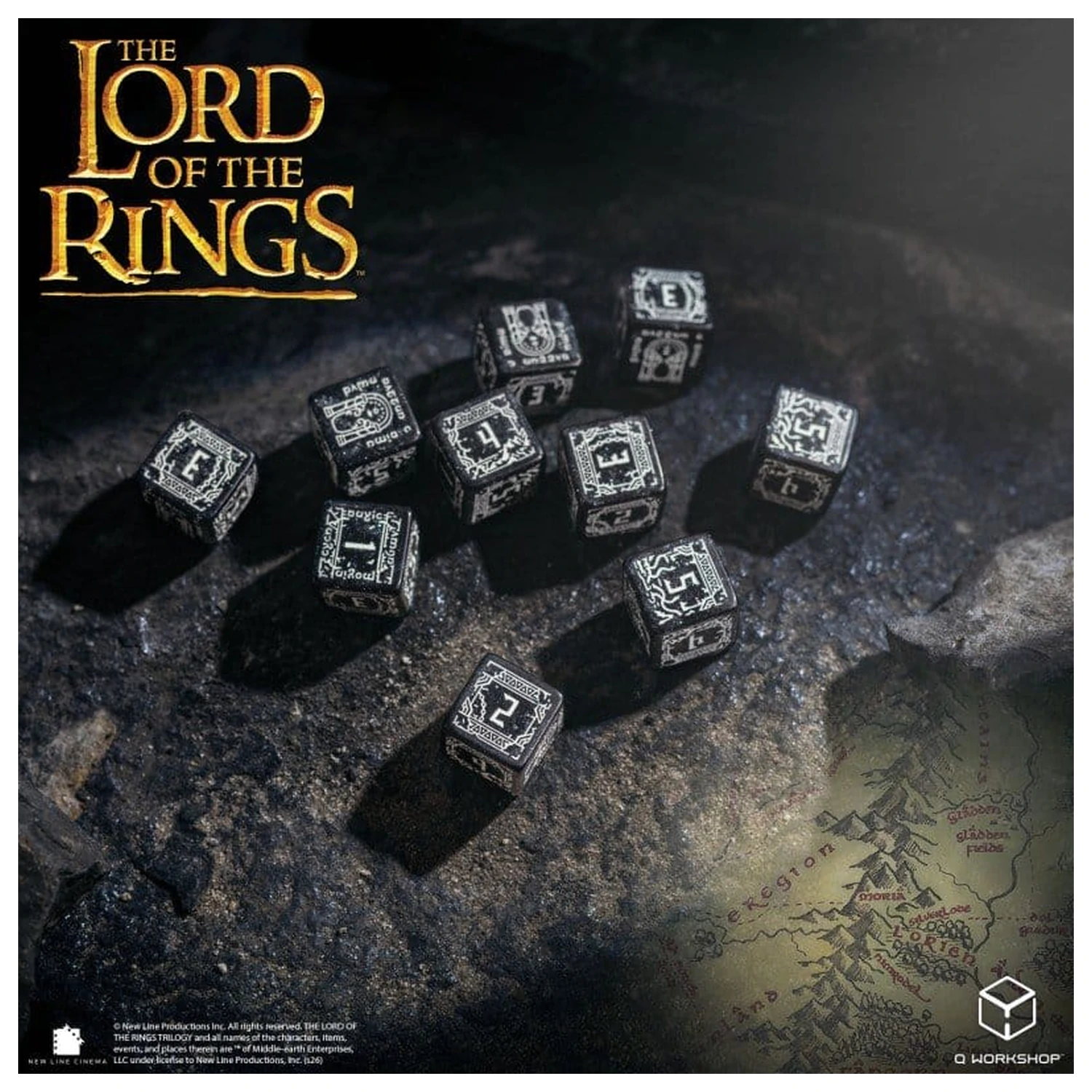 The Lord of the Rings: Set de 10 zaruri D6 Moria (Glow in the dark) poza produsului