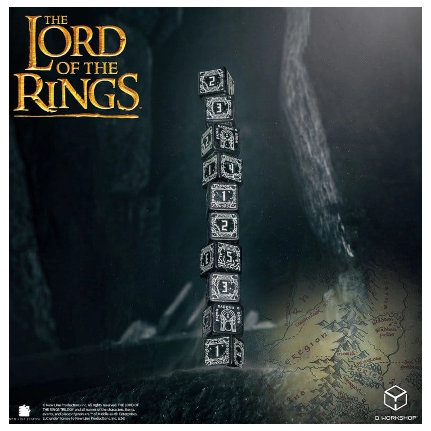 The Lord of the Rings: Set de 10 zaruri D6 Moria (Glow in the dark) poza produsului