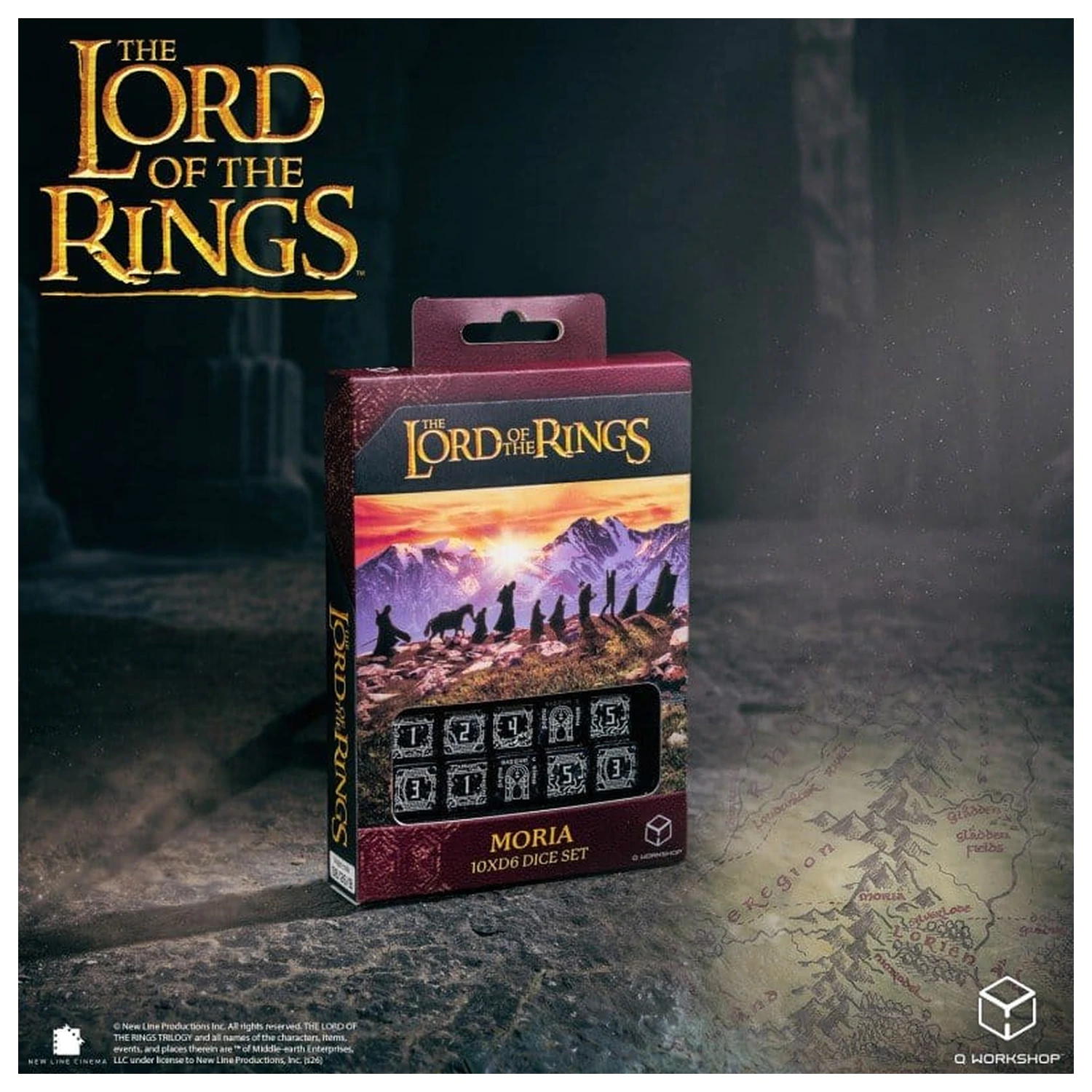 The Lord of the Rings: Set de 10 zaruri D6 Moria (Glow in the dark) poza produsului