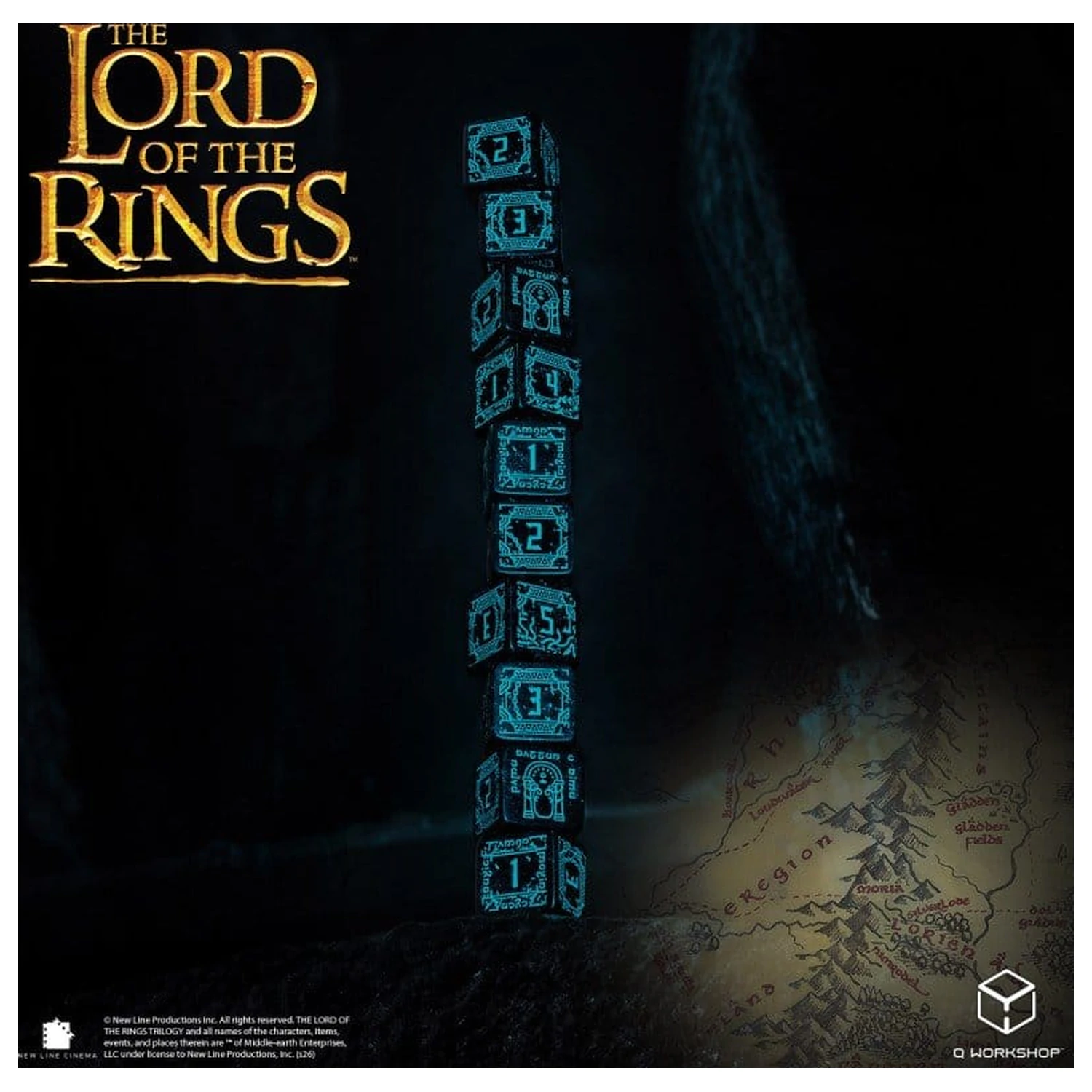 The Lord of the Rings: Set de 10 zaruri D6 Moria (Glow in the dark) poza produsului