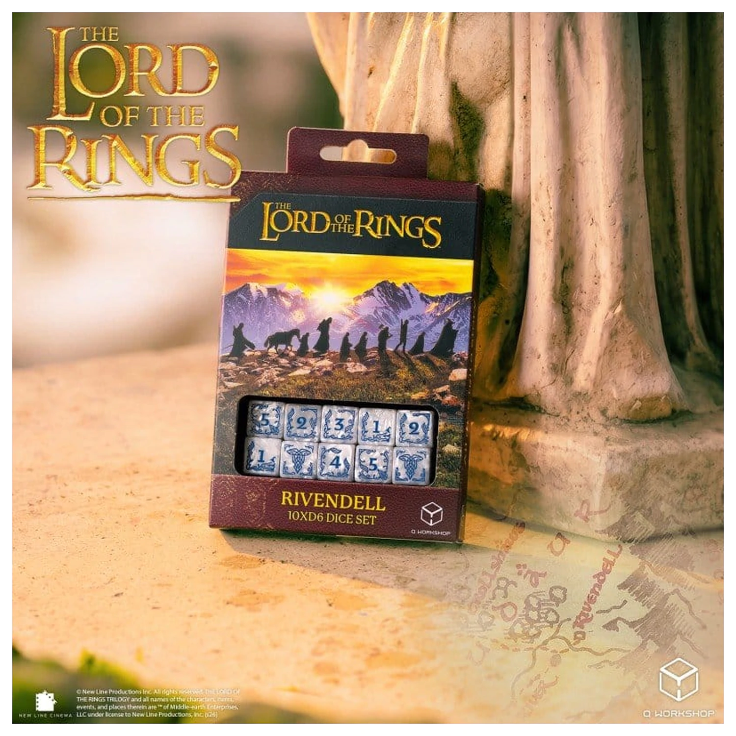 The Lord of the Rings: Set 10 zaruri D6 Rivendell (Stone) poza produsului