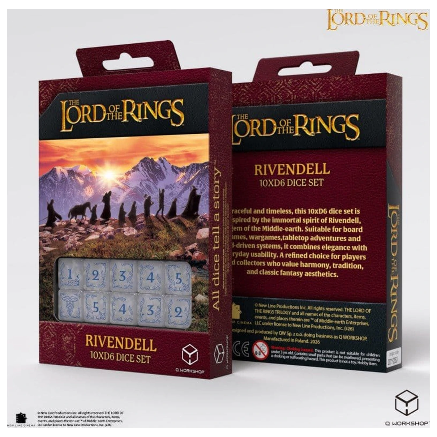 The Lord of the Rings: Set 10 zaruri D6 Rivendell (Stone) poza produsului