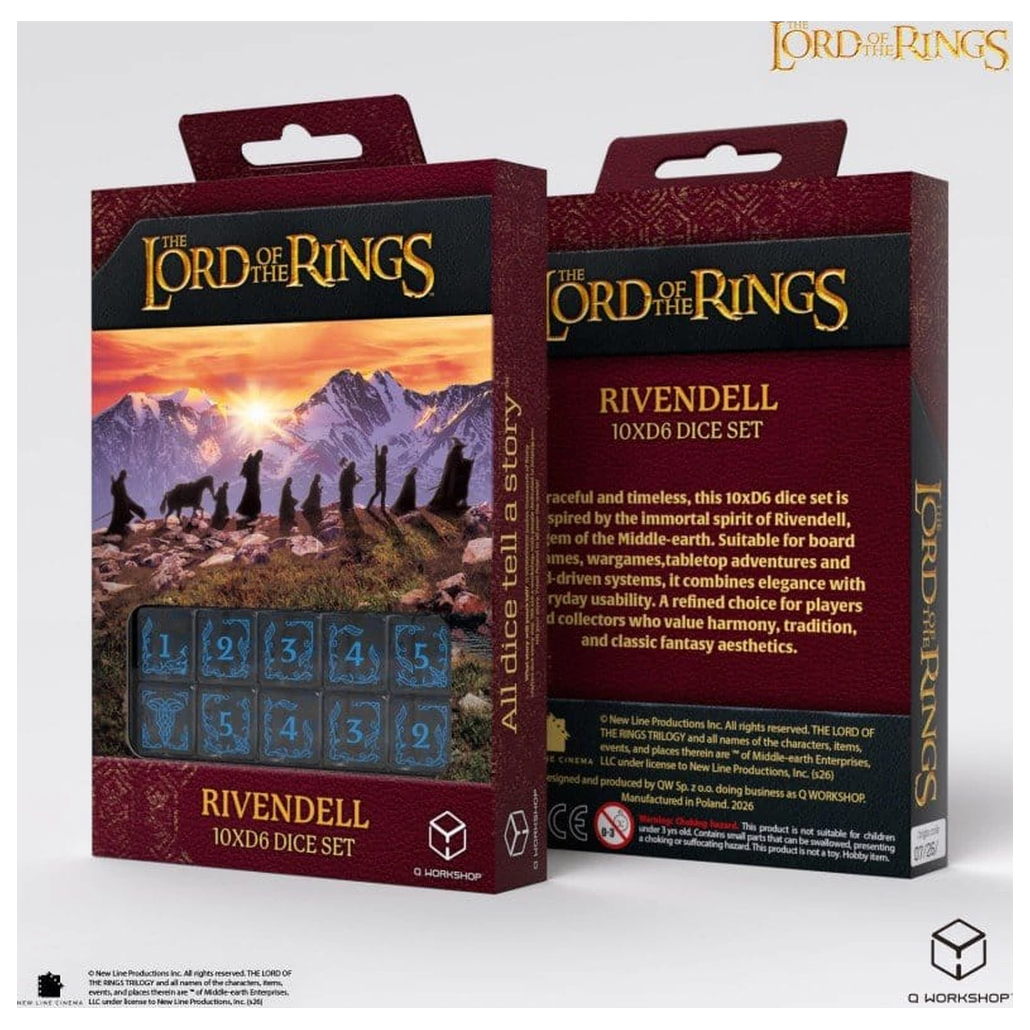 The Lord of the Rings: Set de 10 zaruri D6 Rivendell (Apă) poza produsului