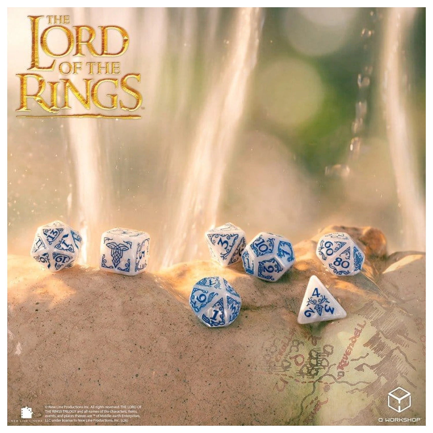 The Lord of the Rings Dice Set of 7 Rivendell (Stone) poza produsului