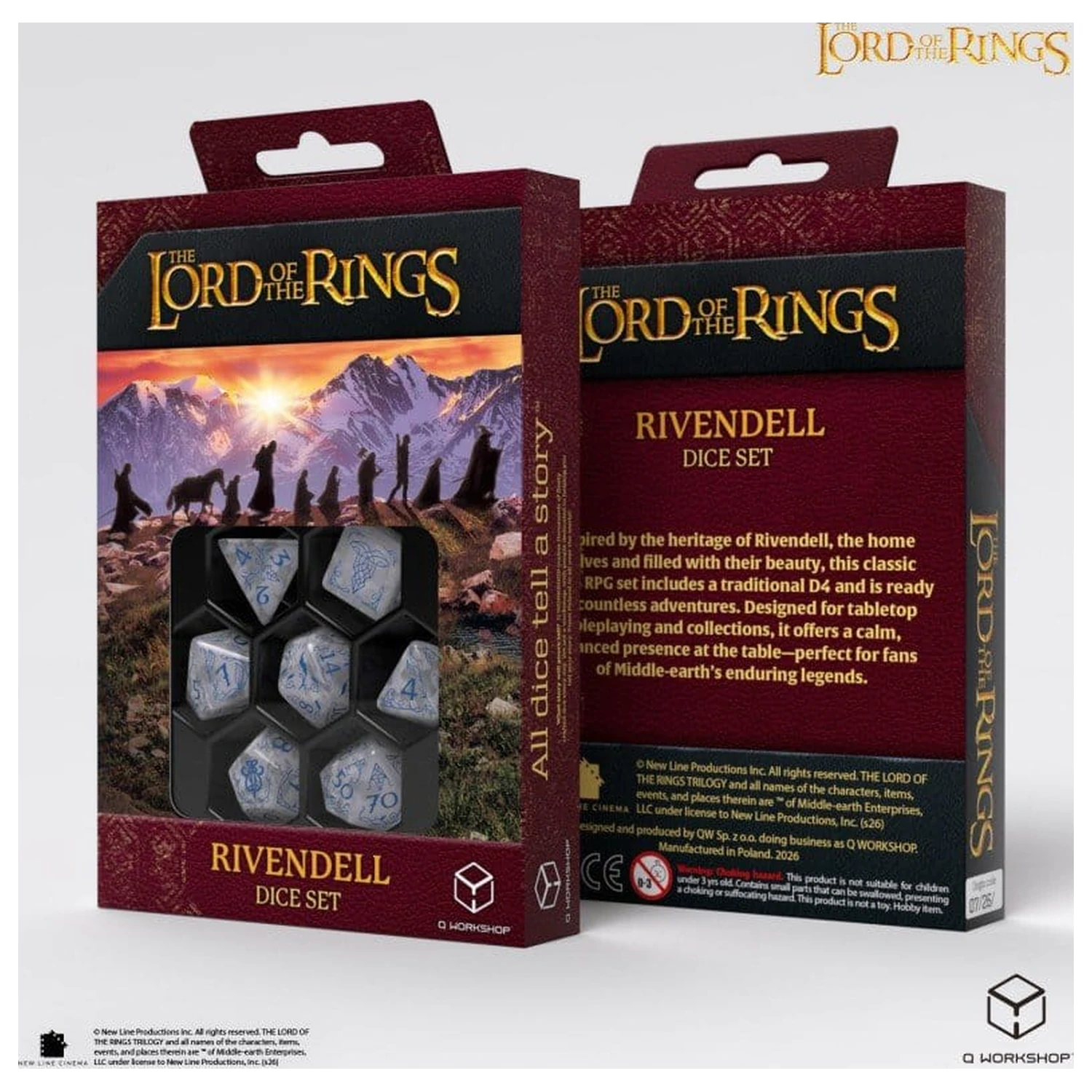The Lord of the Rings Dice Set of 7 Rivendell (Stone) poza produsului